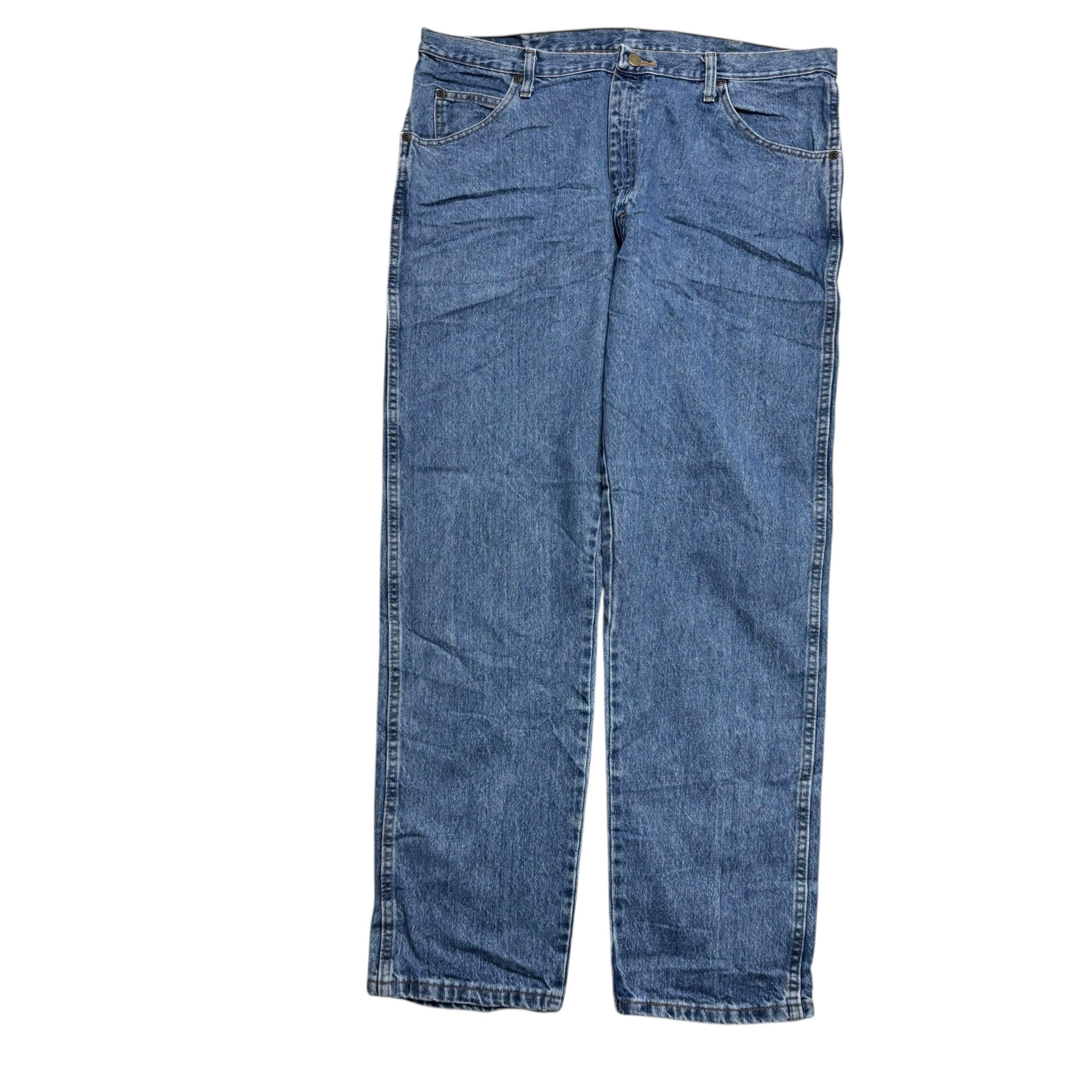 Wrangler Jeans W40 L32 Mens Mid Blue Regular Straight Fit Vintage Denim (E)