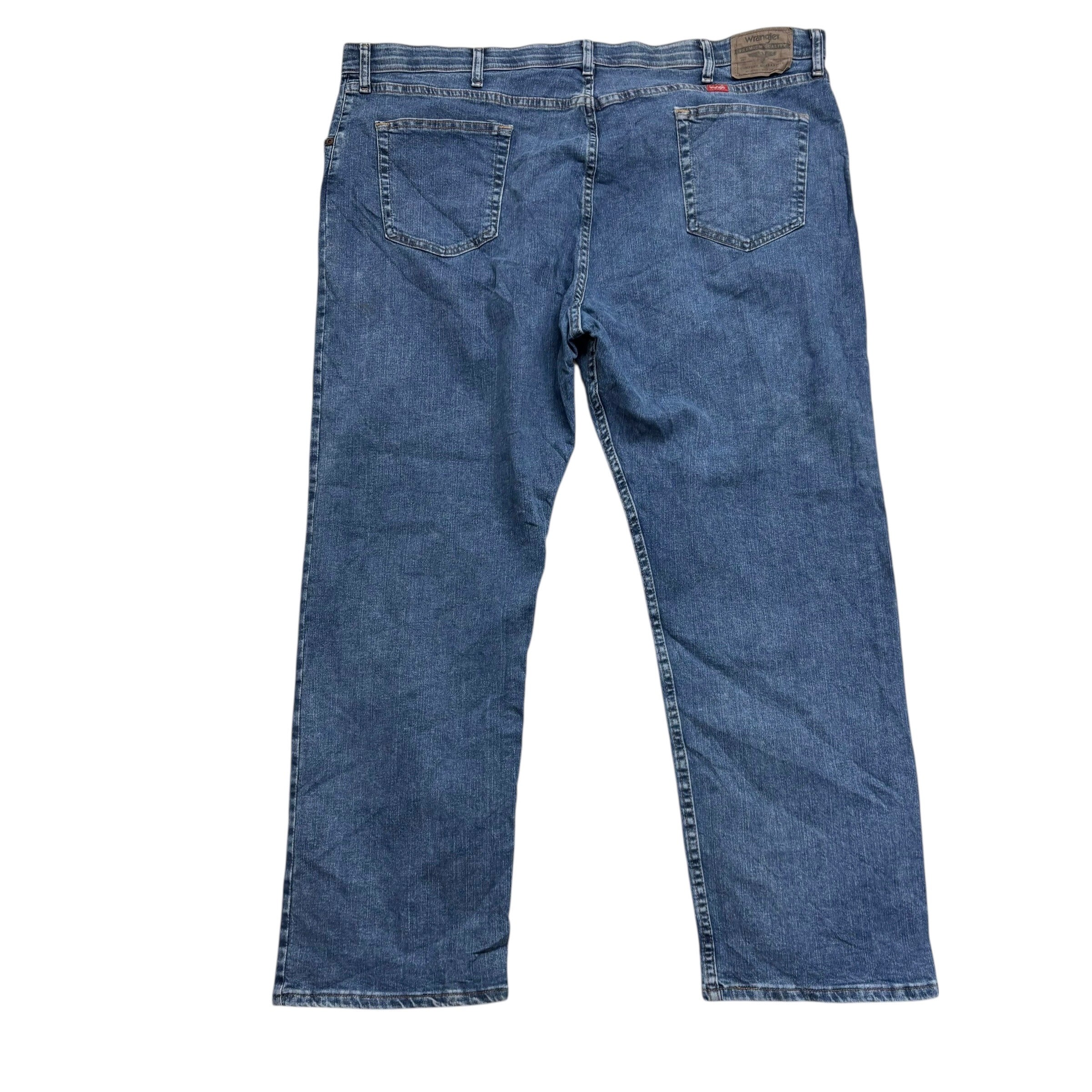 Wrangler Jeans W44 L30 Mens Mid Blue Regular Straight Fit Stretch Denim (E)
