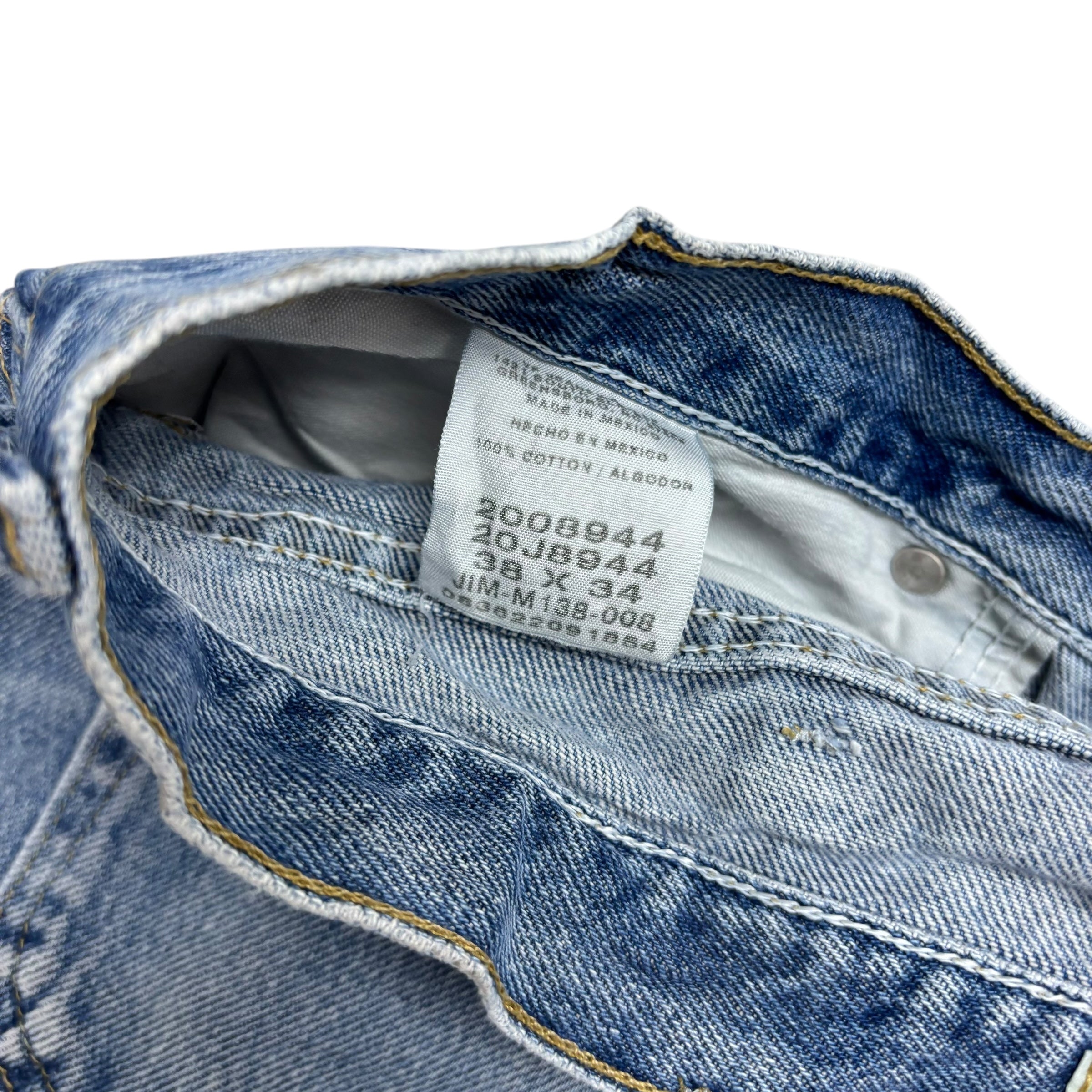 Lee Jeans W38 L34 Mens Light Blue Regular Straight Fit Vintage Denim (F)
