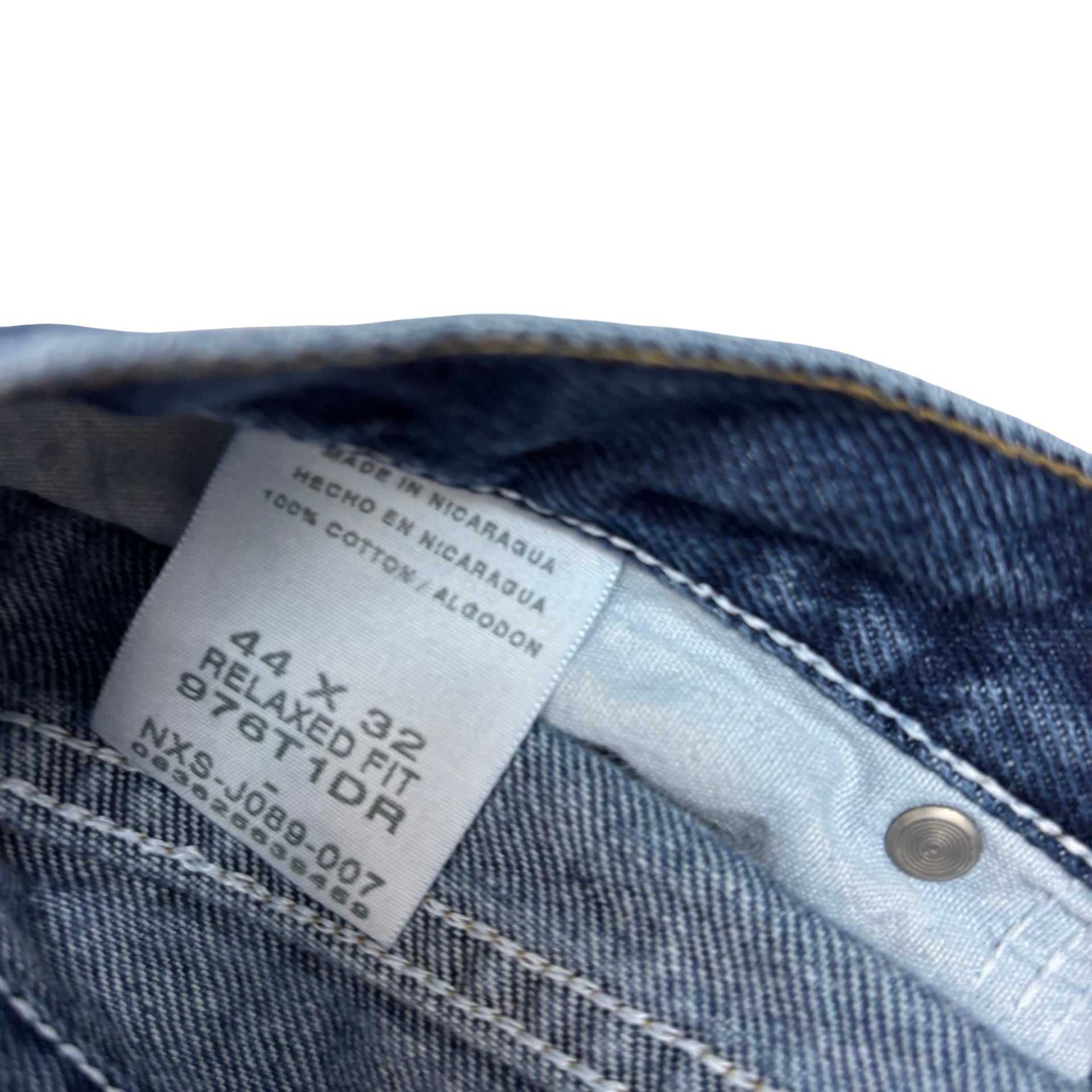 Wrangler Jeans W44 L32 Mens Mid Blue Relaxed Straight Fit Denim (E)