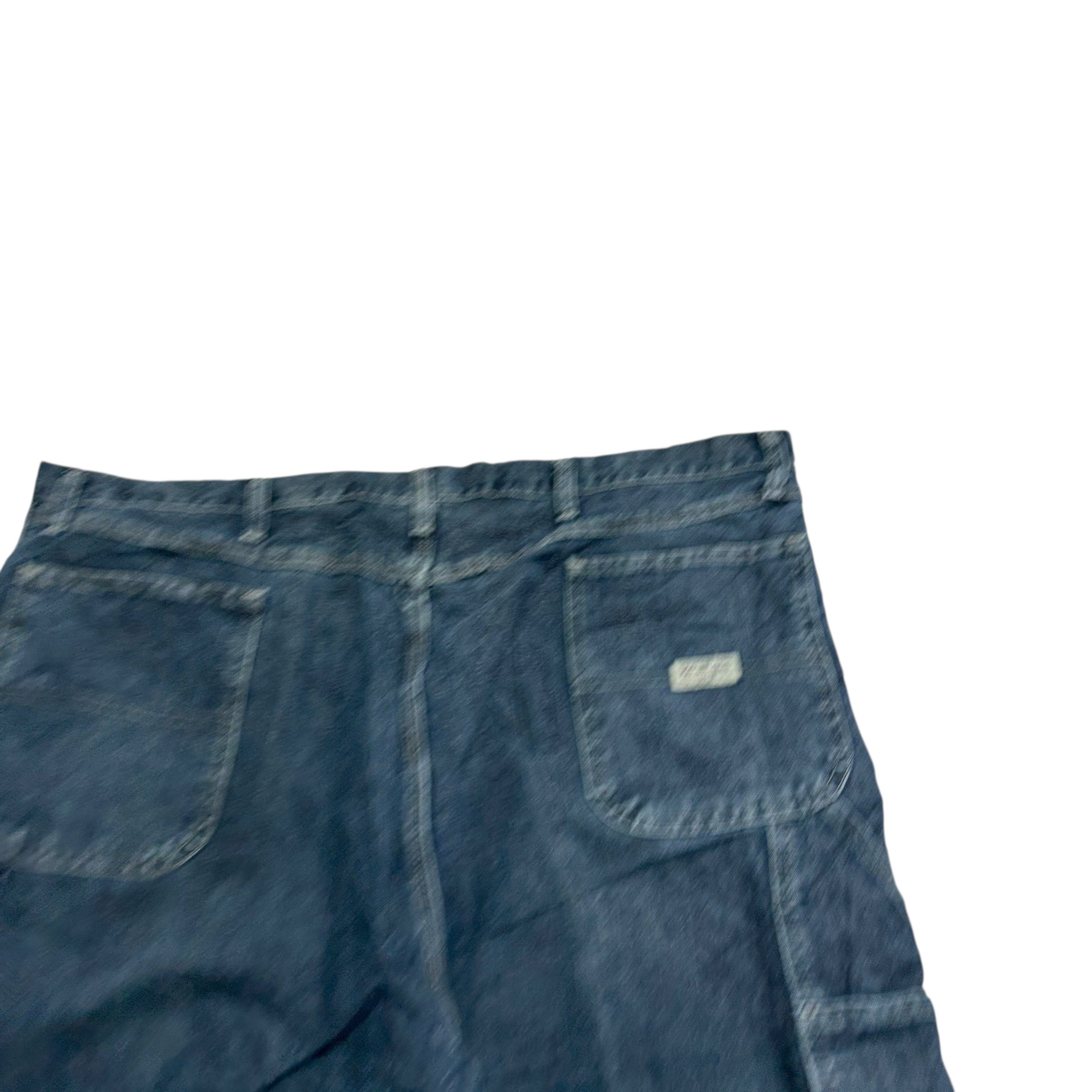 Wrangler Carpenter Jeans W44 L32 Mens Dark Blue Relaxed Straight Fit Denim (E)
