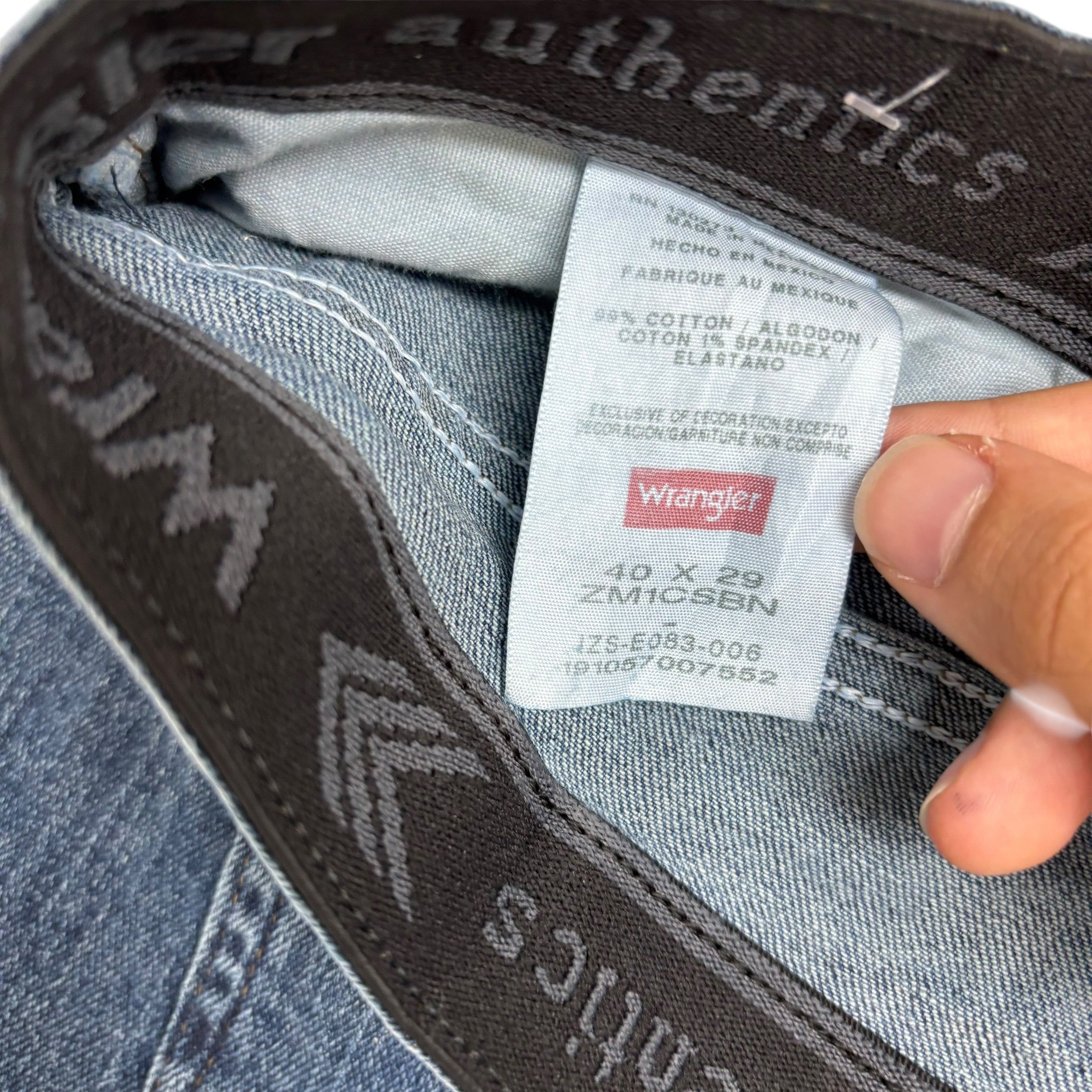 Wrangler Jeans W40 L29 Mens Mid Blue Regular Straight Fit Stretch Denim (E)