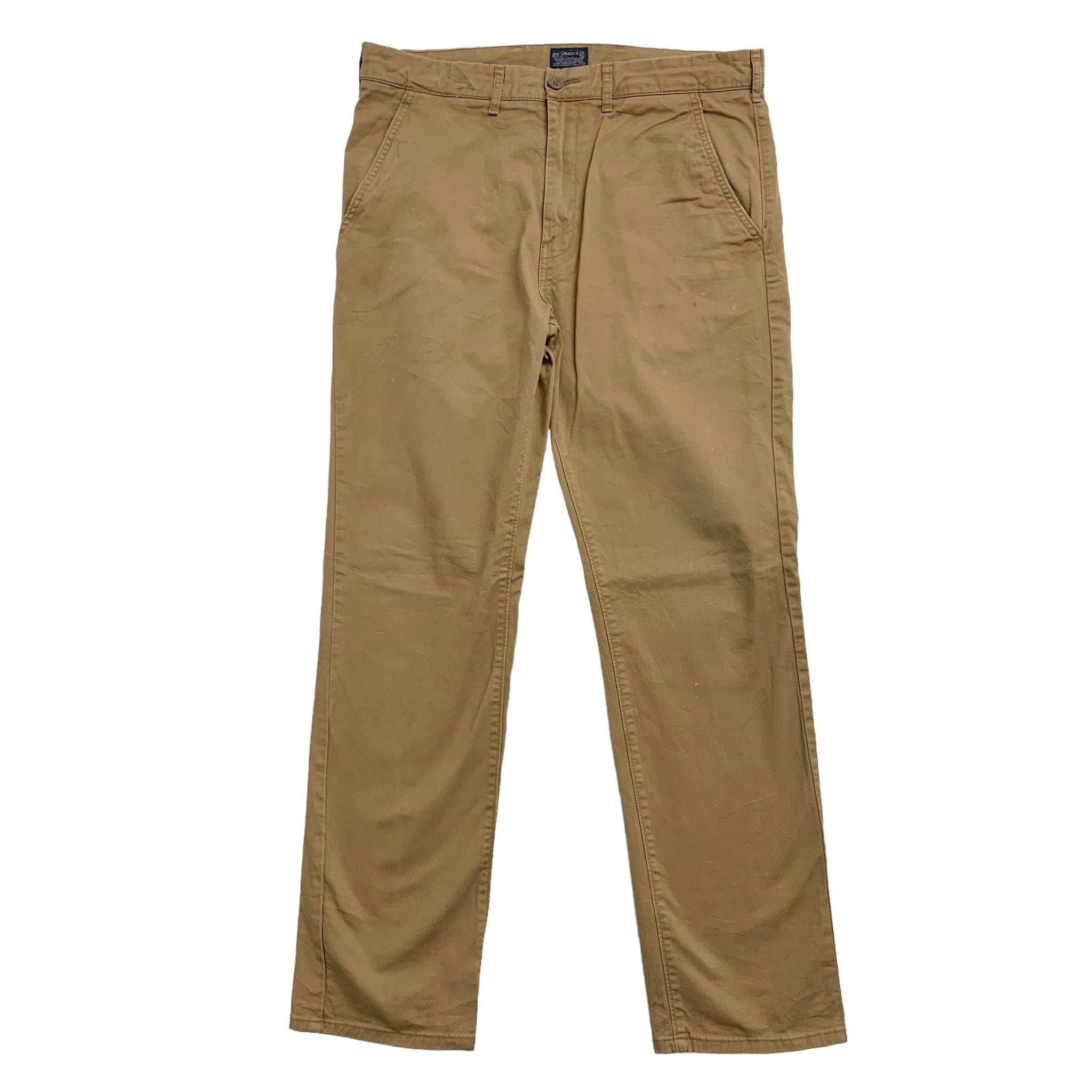 Levis Chino Trousers W34 L32 Mens Brown Regular Straight Stretch Cotton Pants