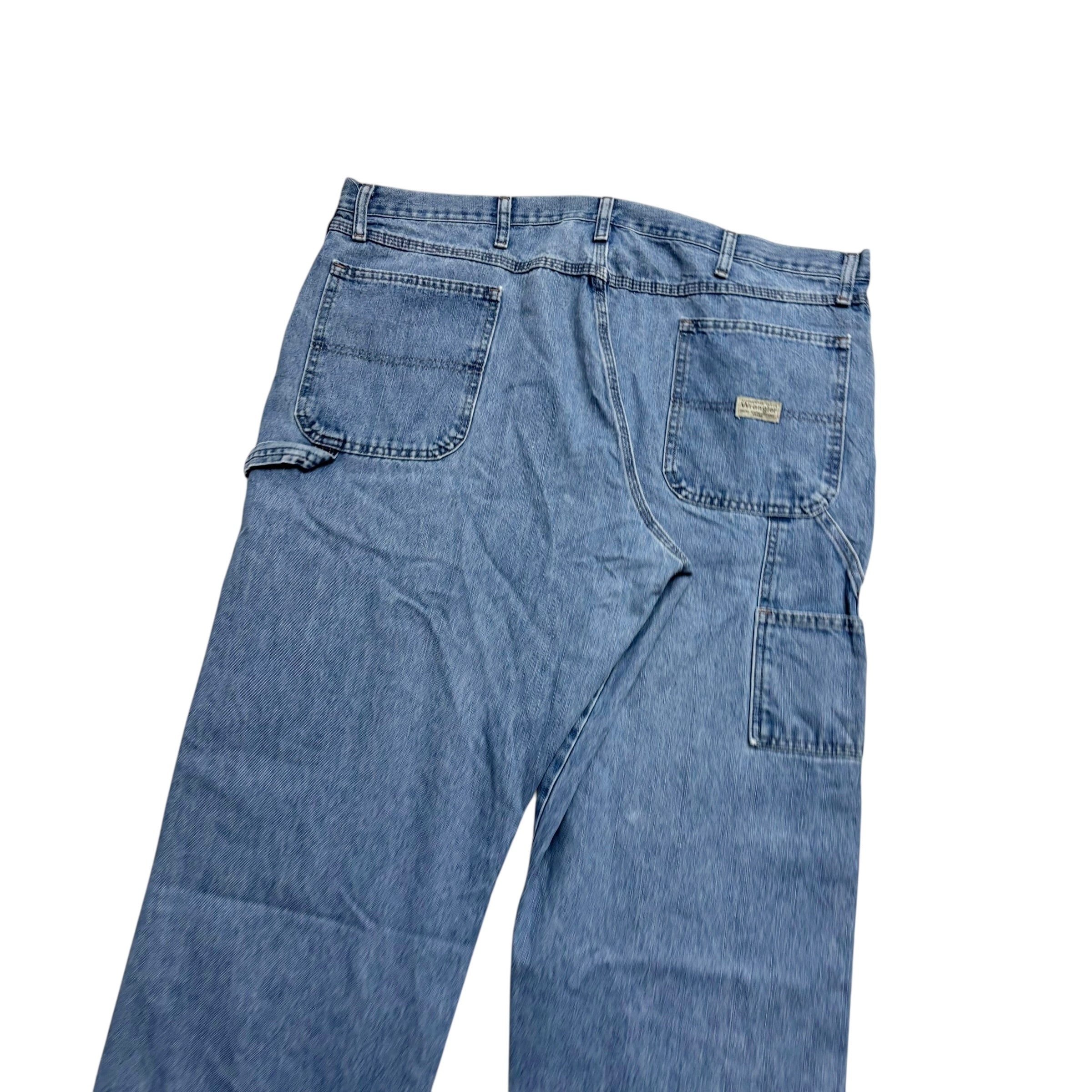 Wrangler Carpenter Jeans W42 L30 Mens Light Blue Relaxed Baggy Fit Denim (E)