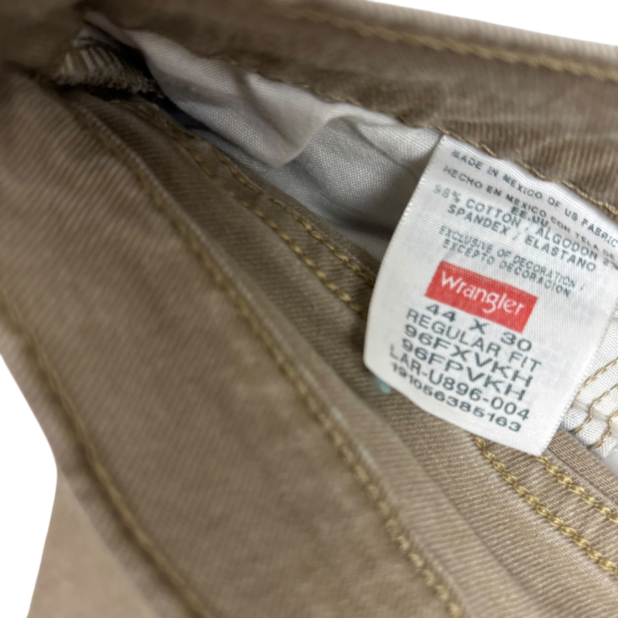 Wrangler Jeans W44 L29 Mens Beige Regular Straight Fit Stretch Denim (F)