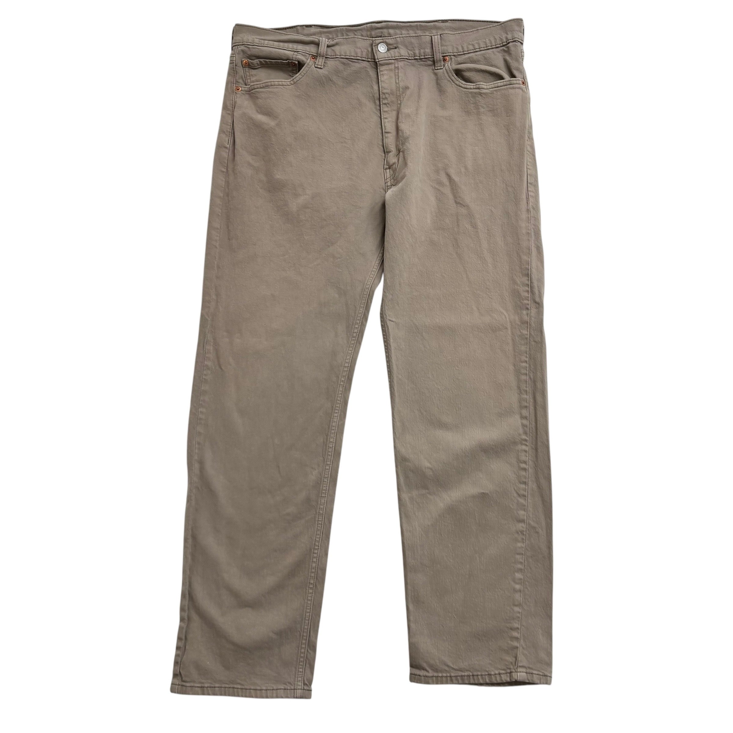 Levis 505 Jeans W40 L32 Mens Beige Regular Straight Fit Stretch Denim (E)