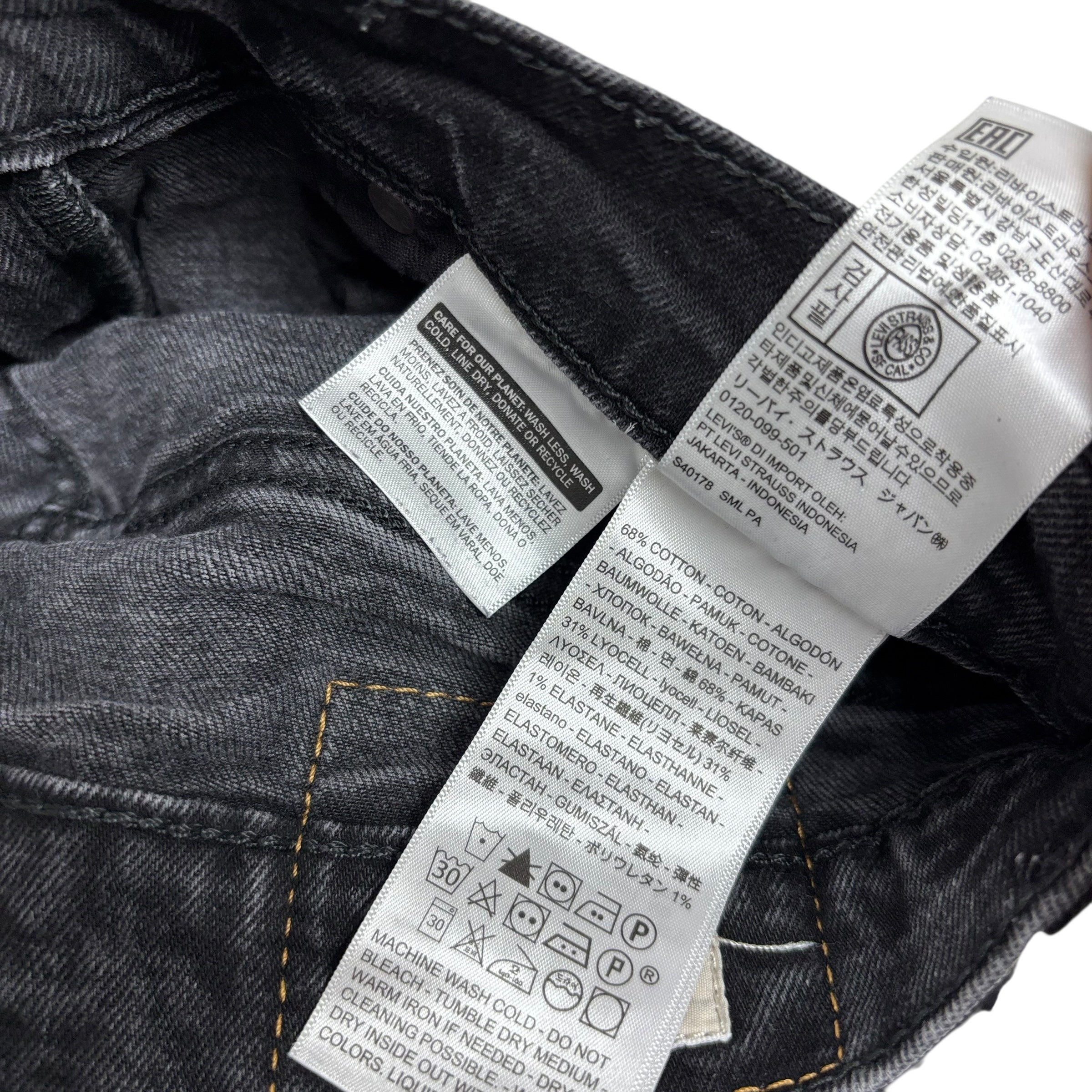 Levis 512 Jeans W28 L29 Mens Black Slim Tapered Fit Stretch Denim (E)