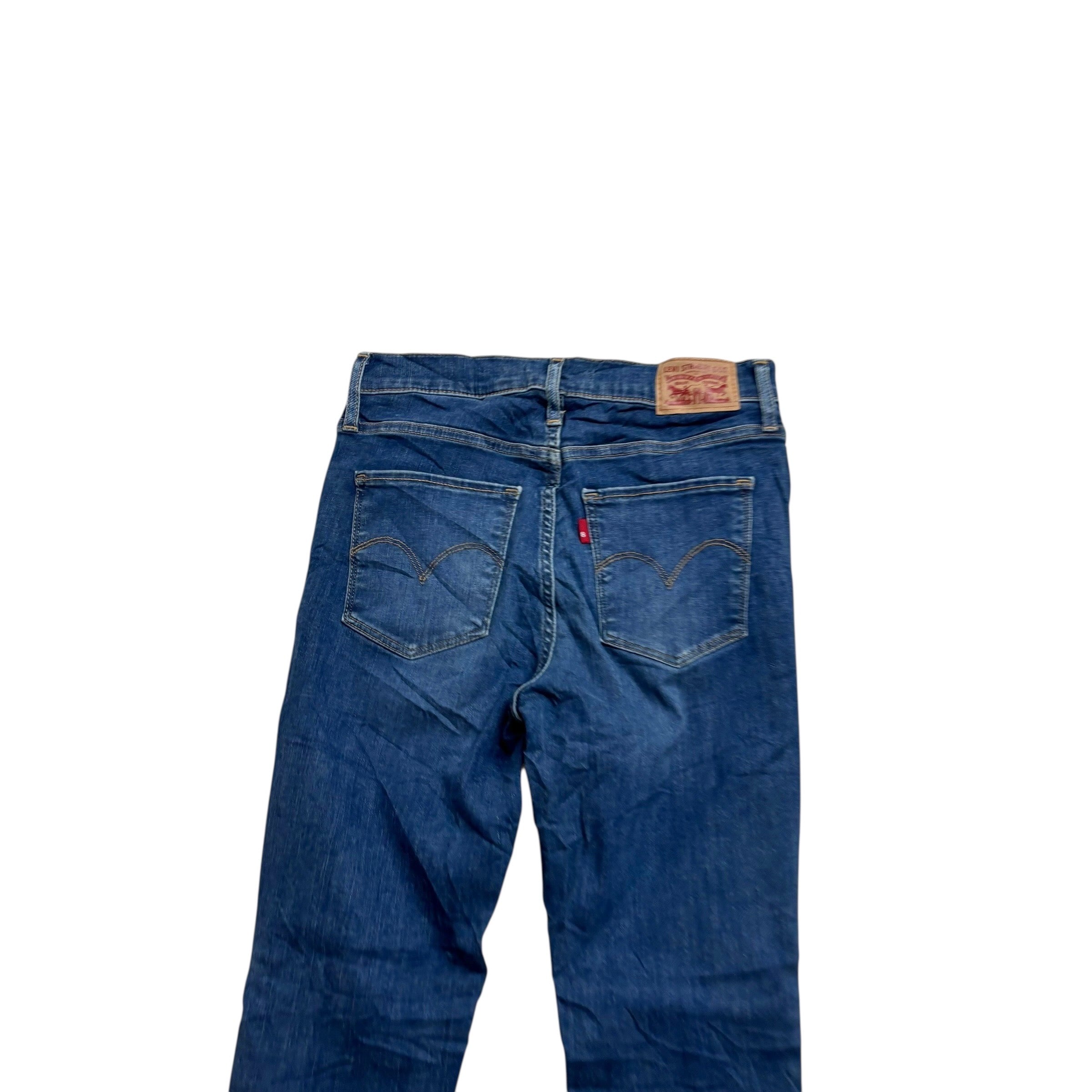 Levis 720 Jeans W26 L28 Womens High Rise Super Skinny Mid Blue Stretch Denim (E)