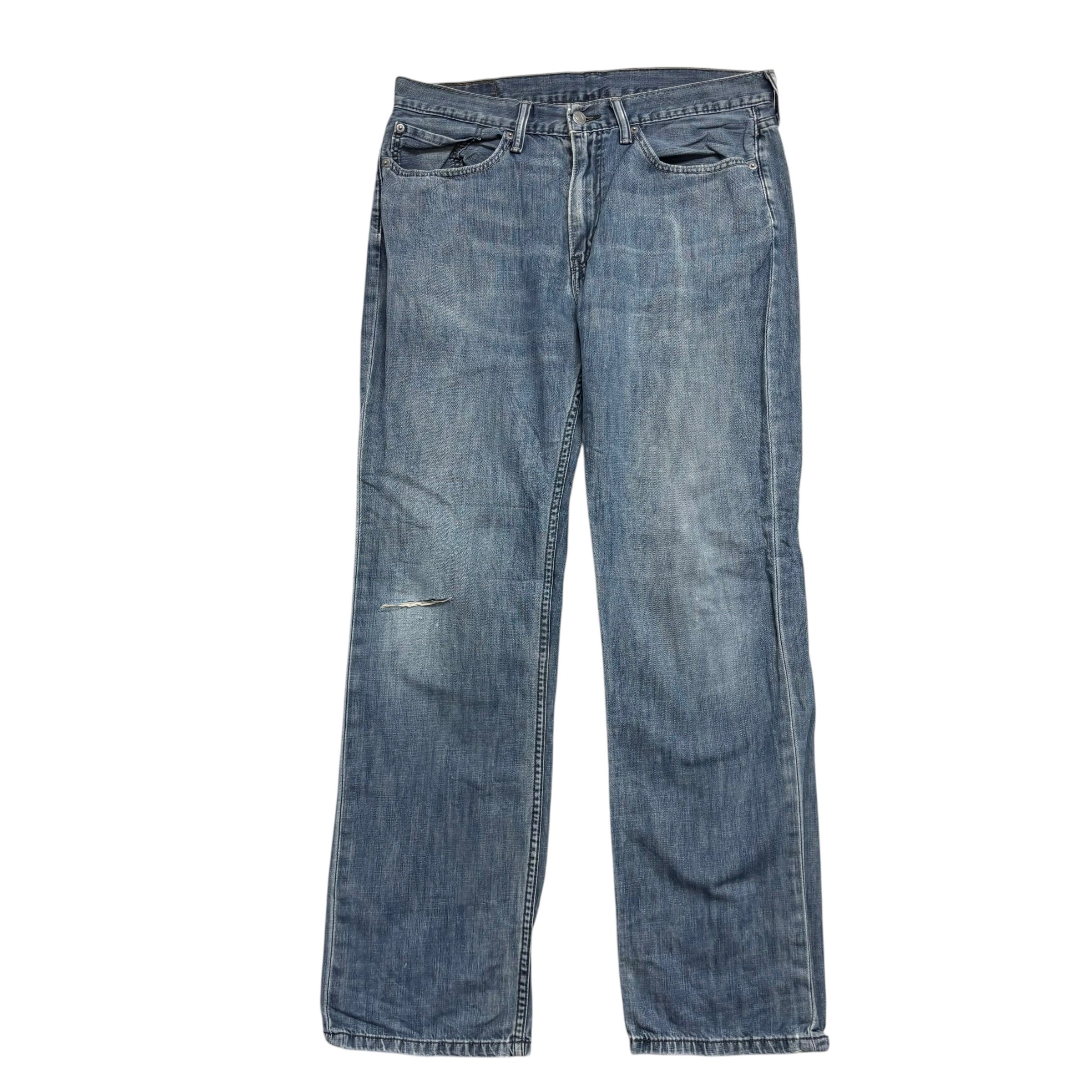 Levis 514 Jeans W34 L32 Mens Silver Blue Regular Straight Fit Denim (F)