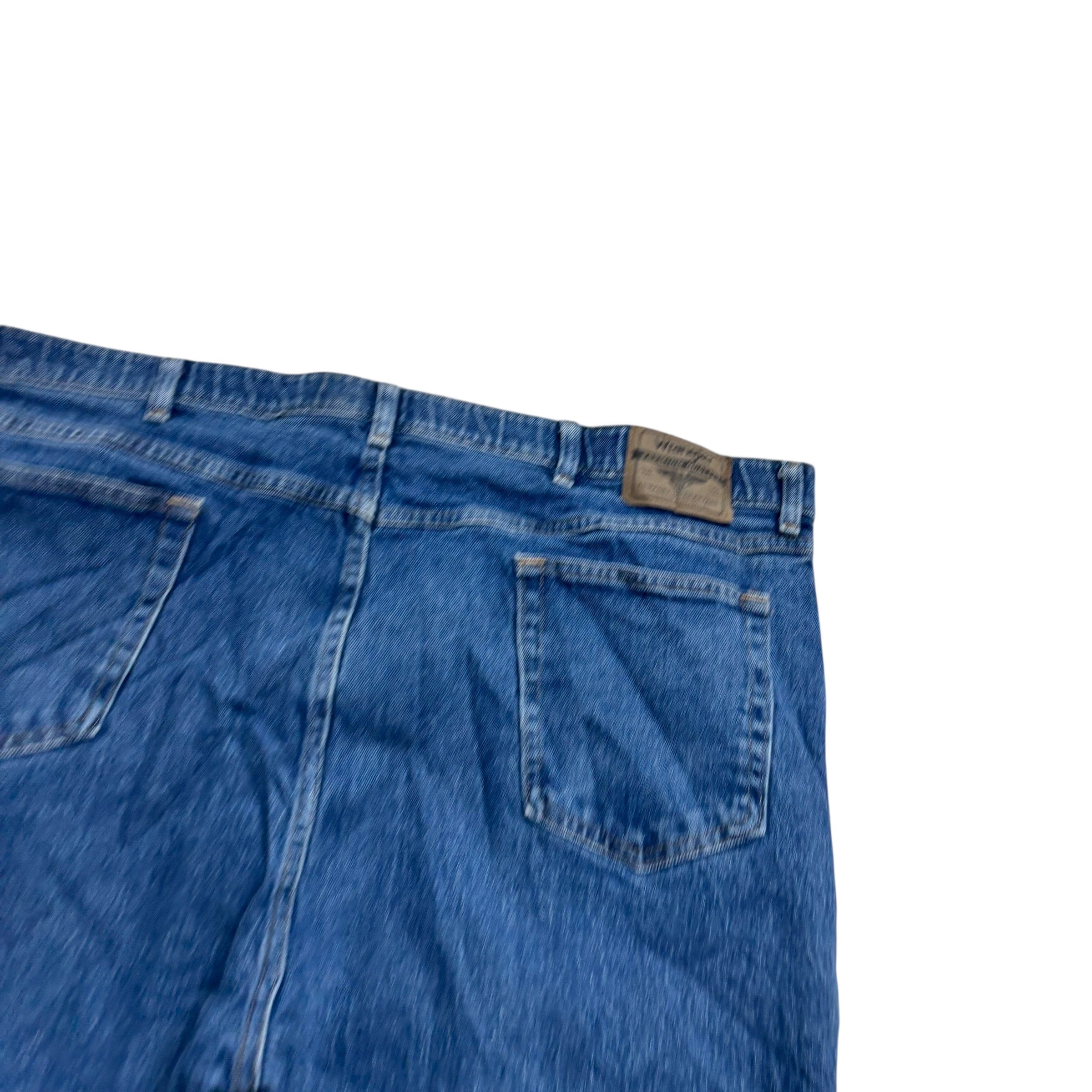 Wrangler Jeans W44 L29 Mens Mid Blue Regular Straight Fit Stretch Denim (E)