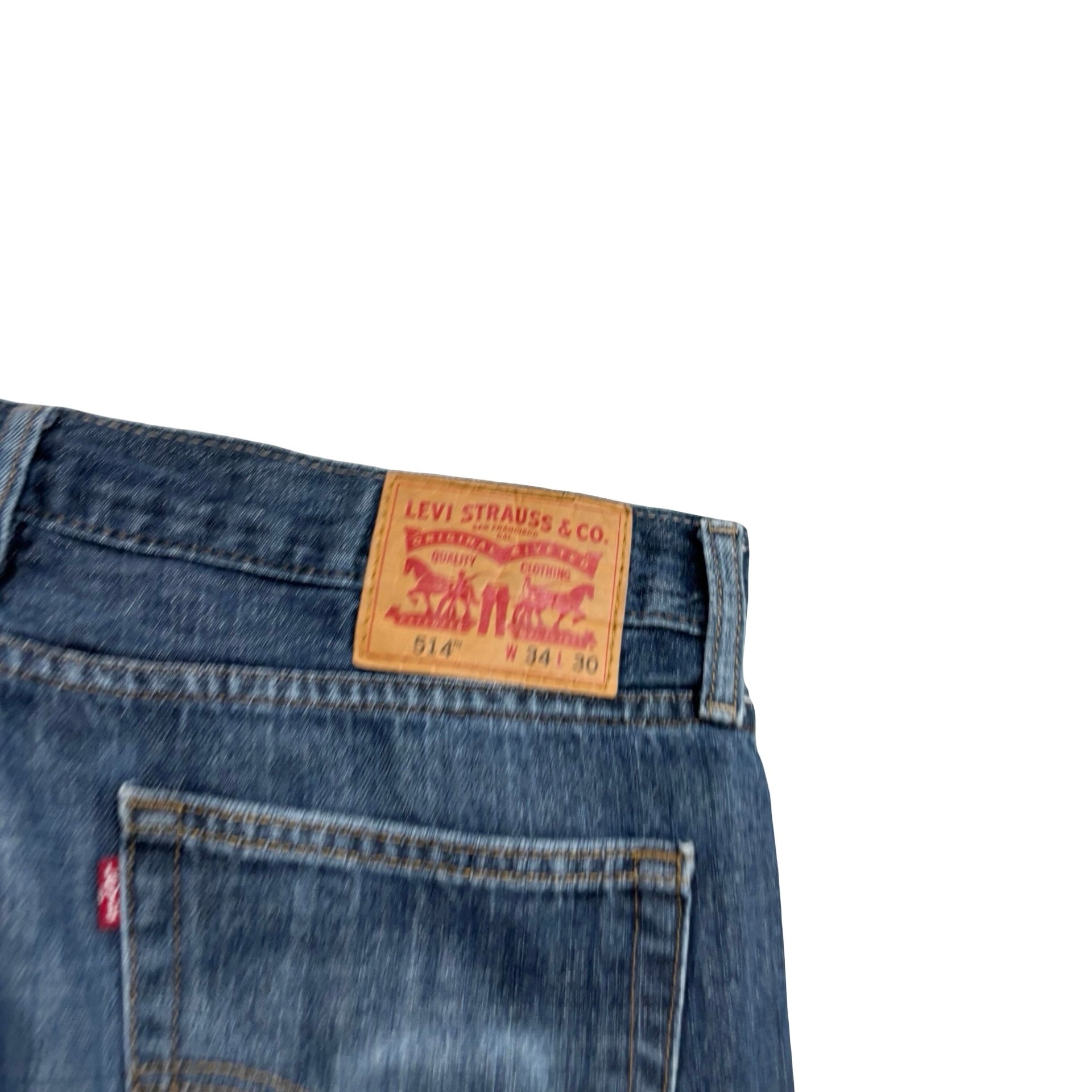 Levis 514 Jeans W34 L29 Mens Dark Blue Regular Straight Fit Denim (F)