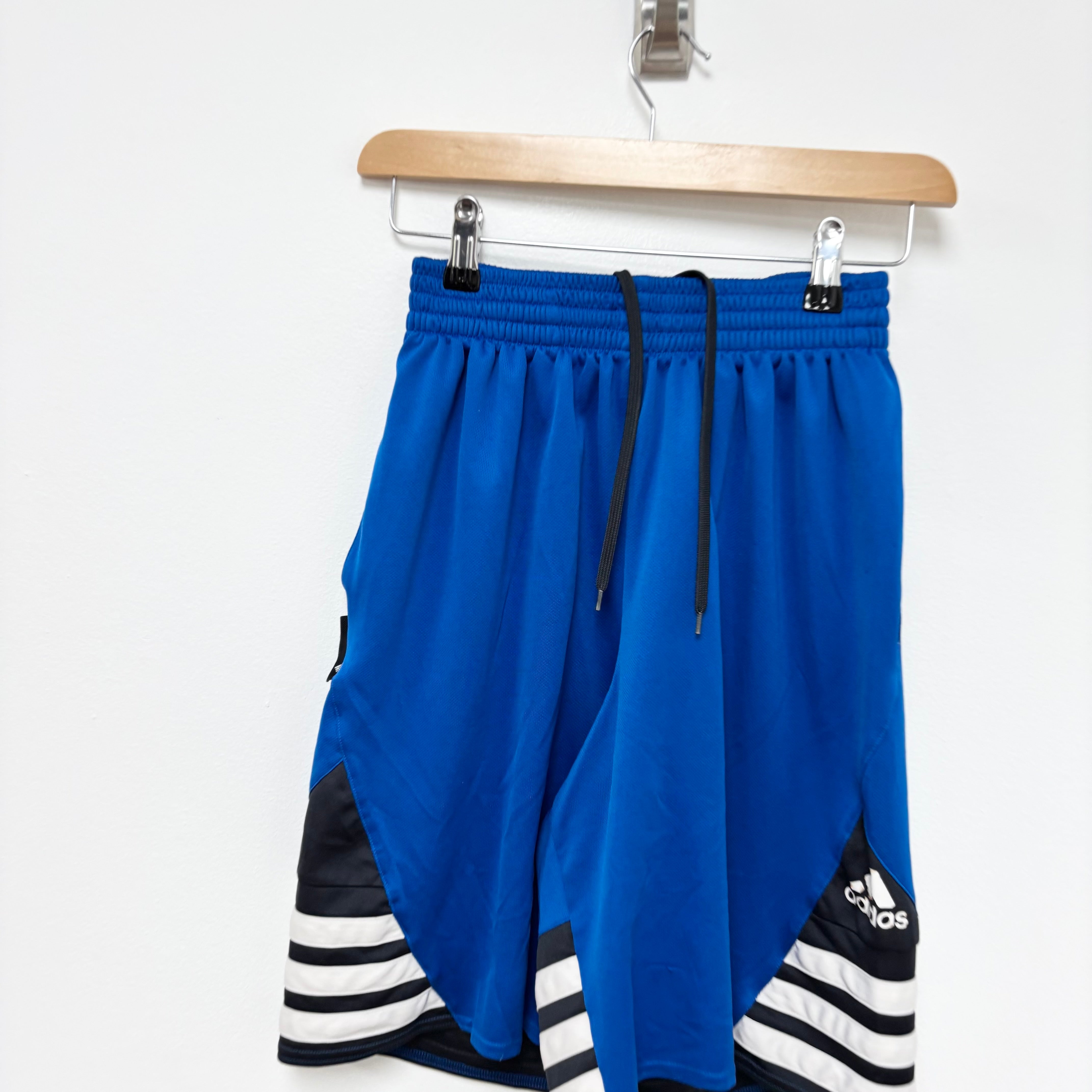 Adidas Shorts Mens Small Blue Sports Running Gym Athletic Pockets