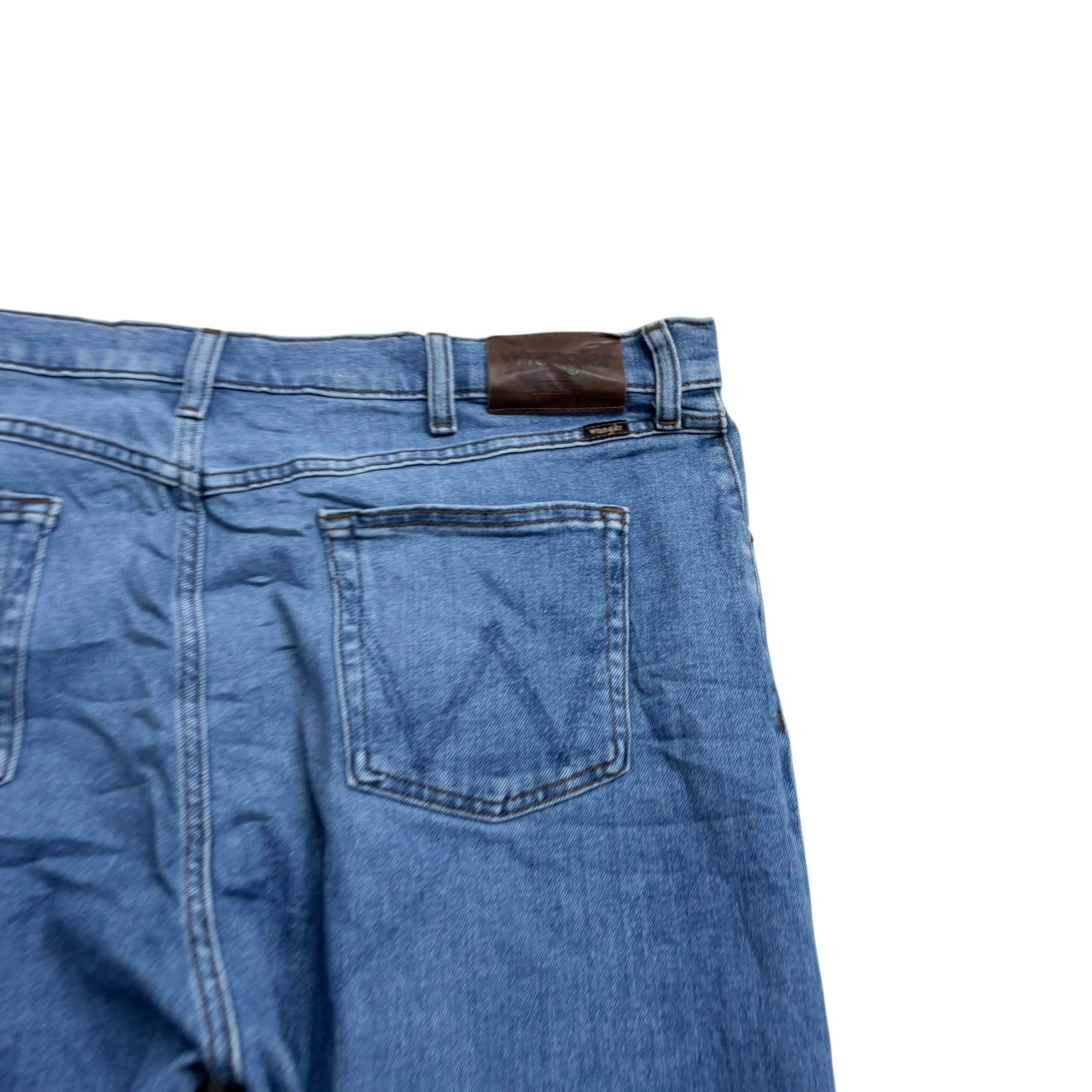 Wrangler Jeans W42 L30 Mens Mid Blue Regular Straight Fit Stretch Denim
