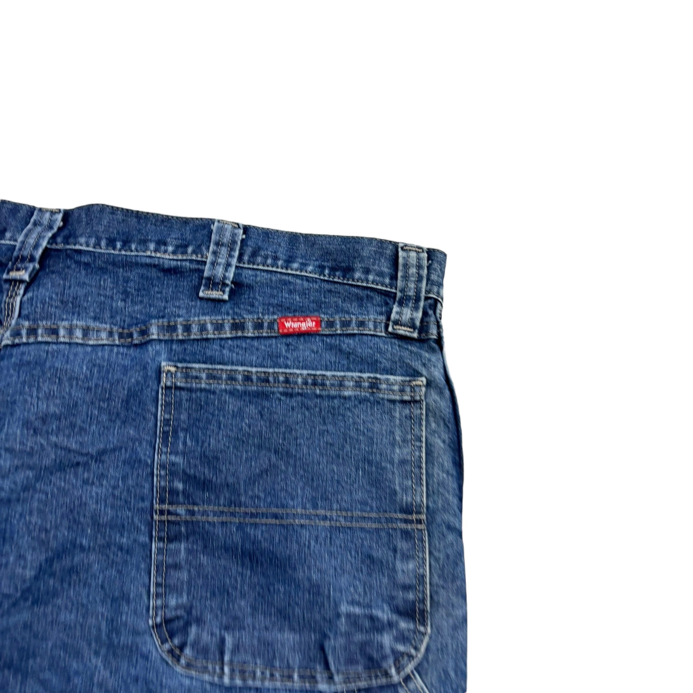 Wrangler Carpenter Jeans W40 L30 Mens Mid Blue Relaxed Straight Fit Denim (E)