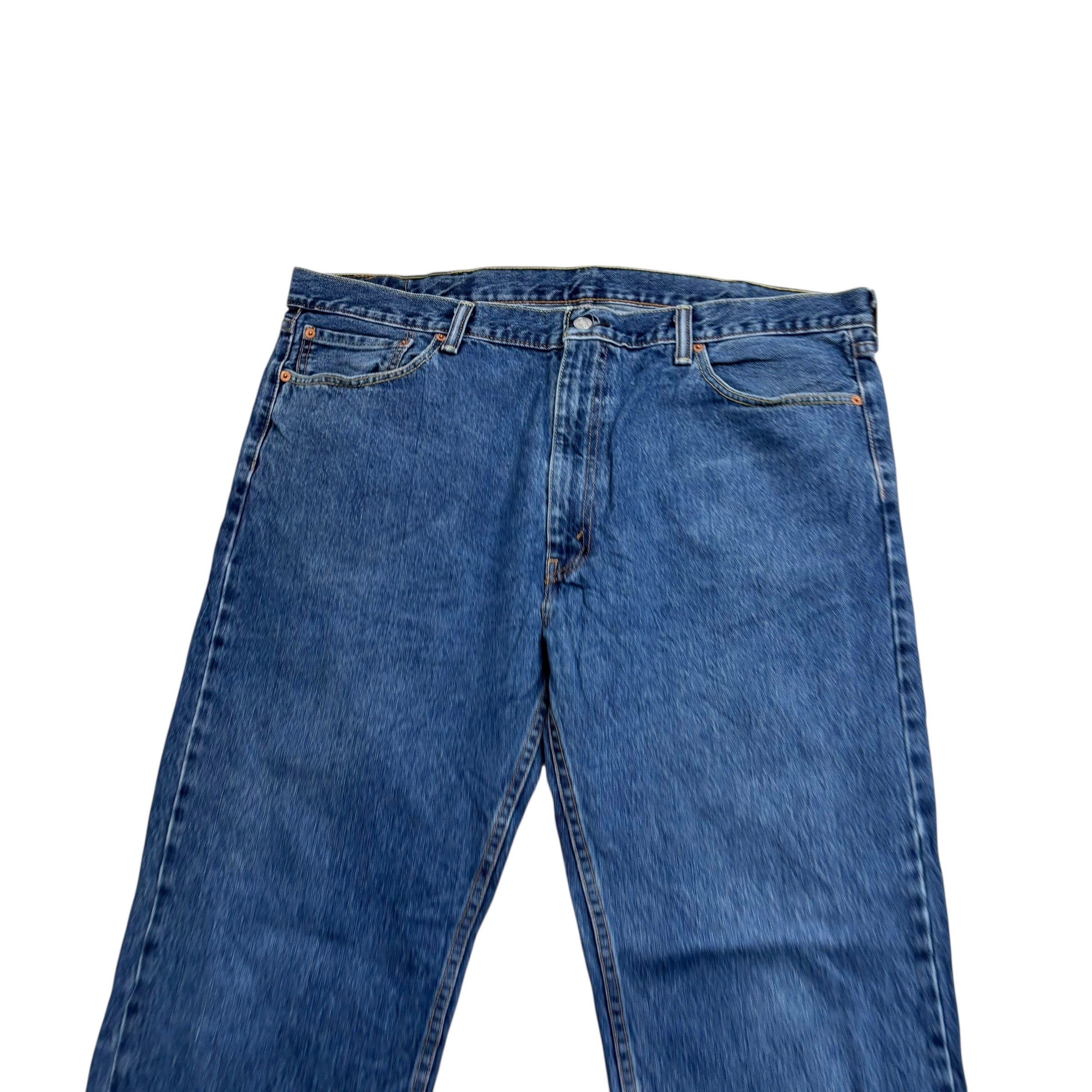 Levis 505 Jeans W42 L32 Mens Mid Blue Regular Straight Fit Denim