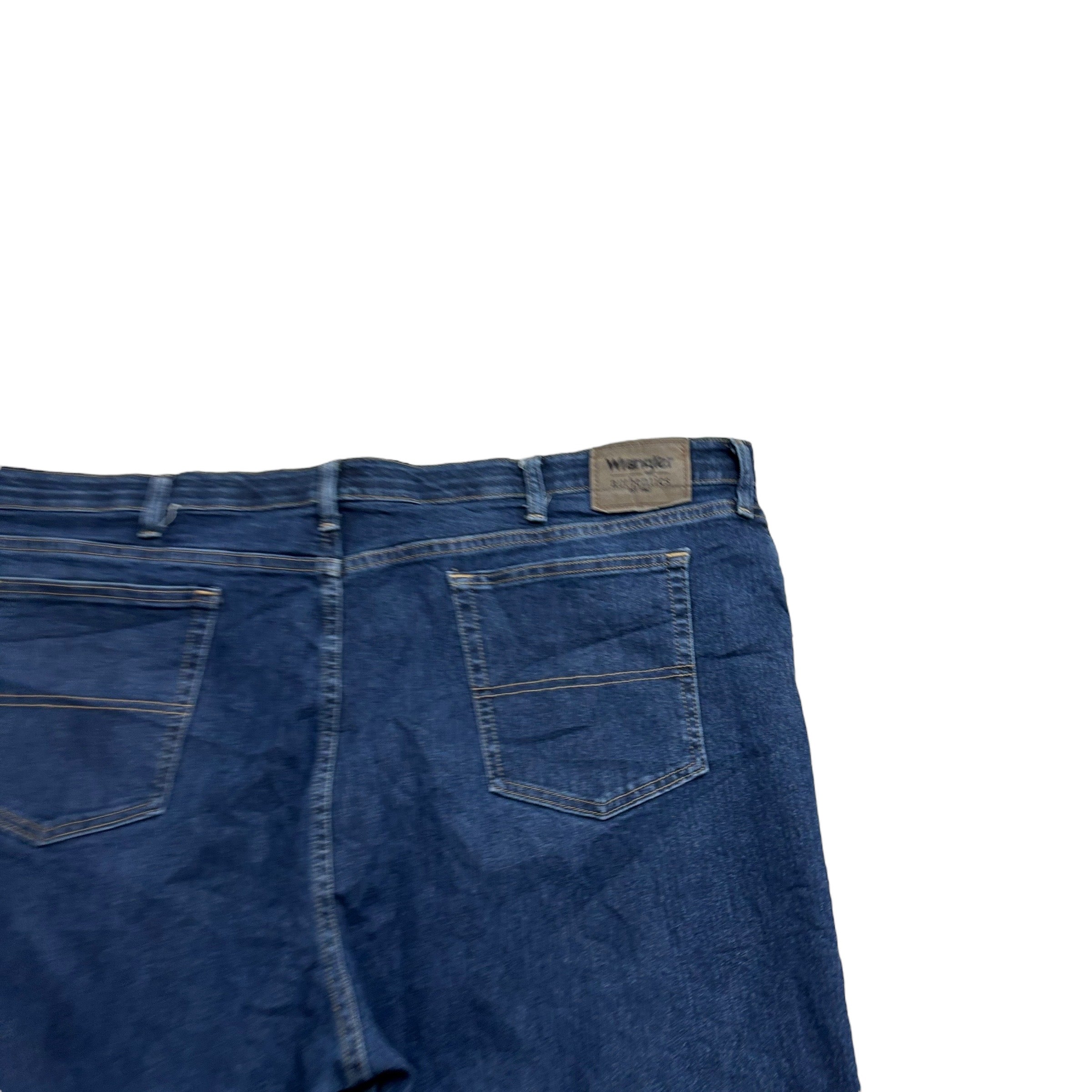 Wrangler Jeans W48 L30 Mens Dark Blue Regular Straight Fit Stretch Denim (E)