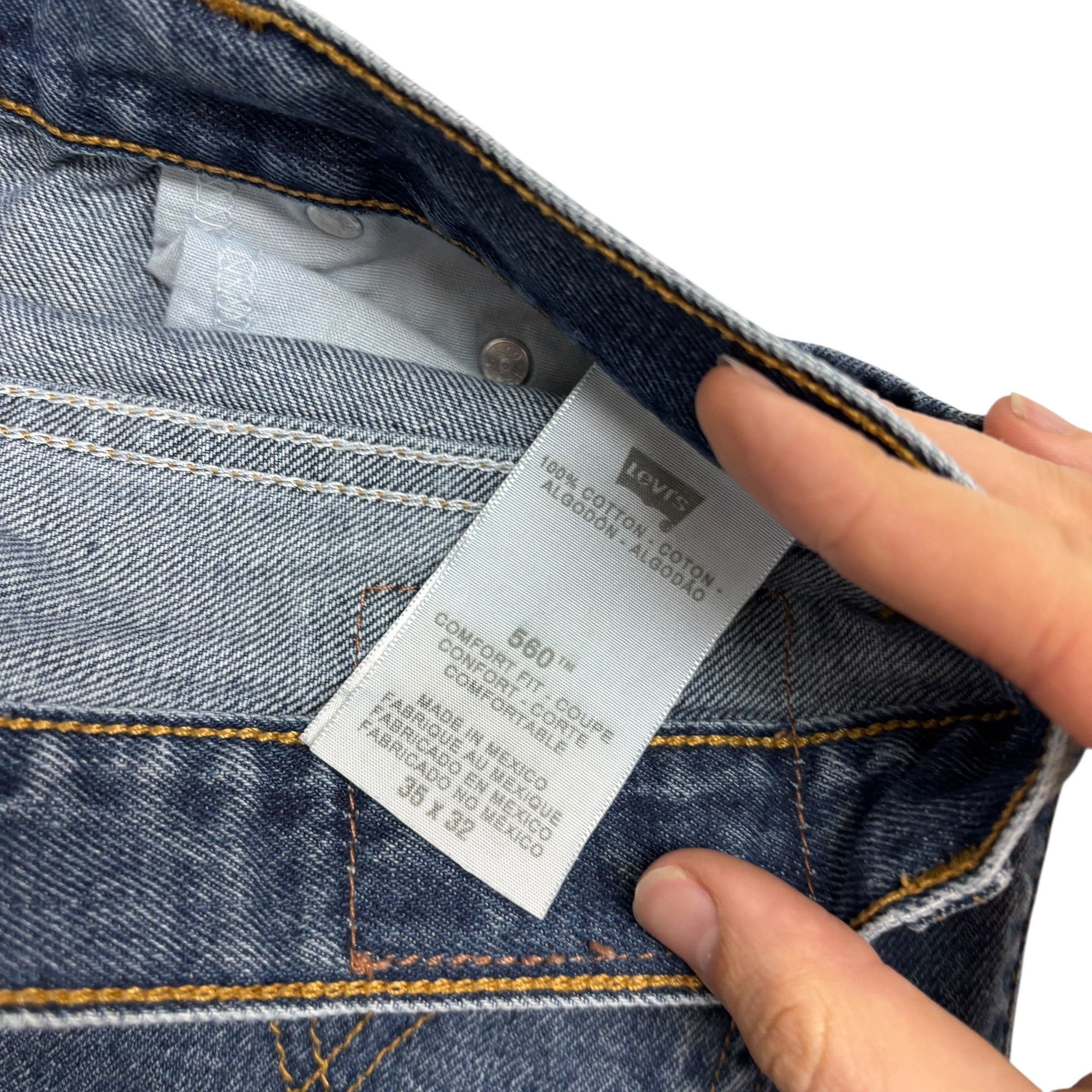 Levis 560 Jeans W35 L32 Mens Mid Blue Baggy Relaxed Comfort Vintage Denim (E)