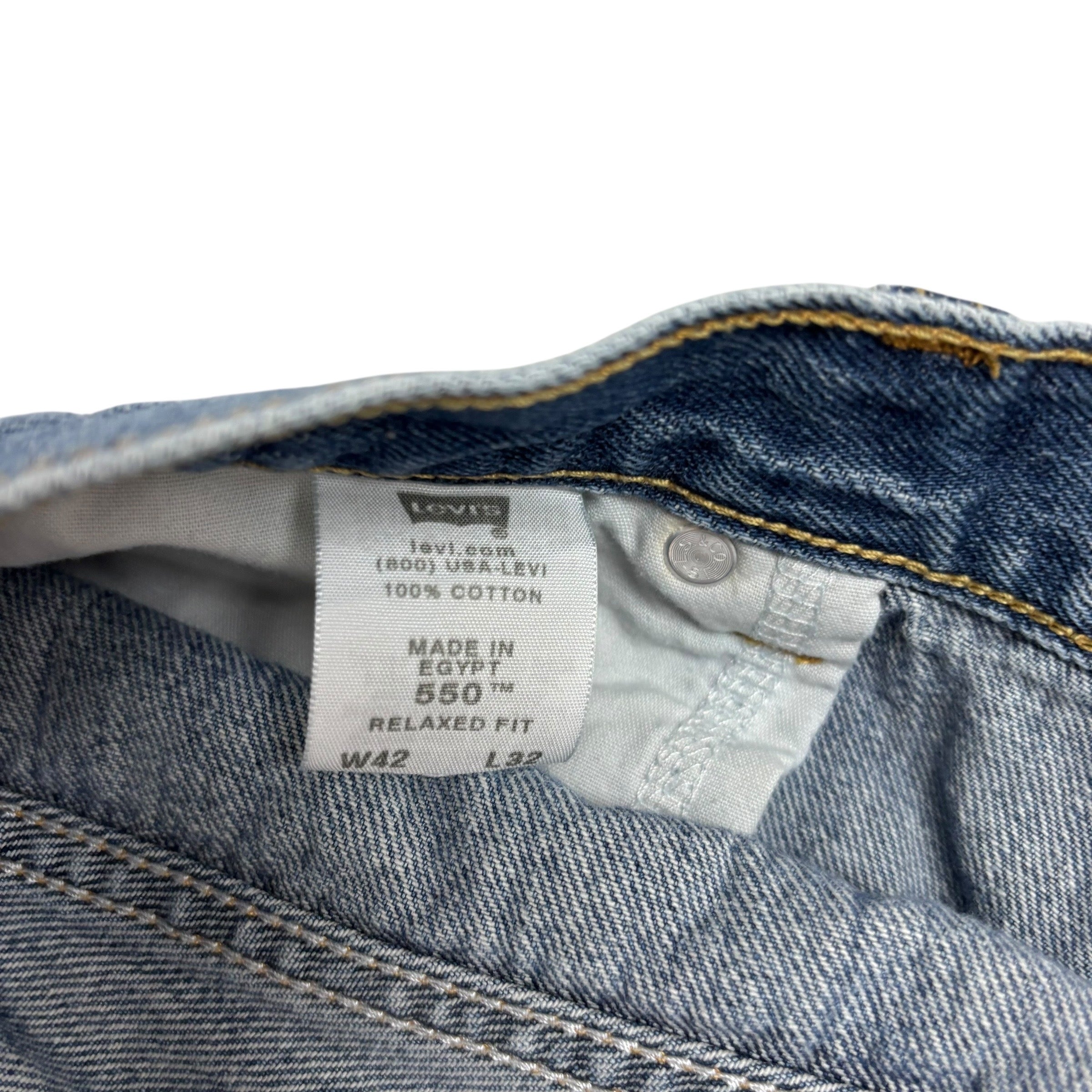 Levis 550 Jeans W40 L31 Mens Mid Blue Baggy Relaxed Straight Vintage Denim (E)