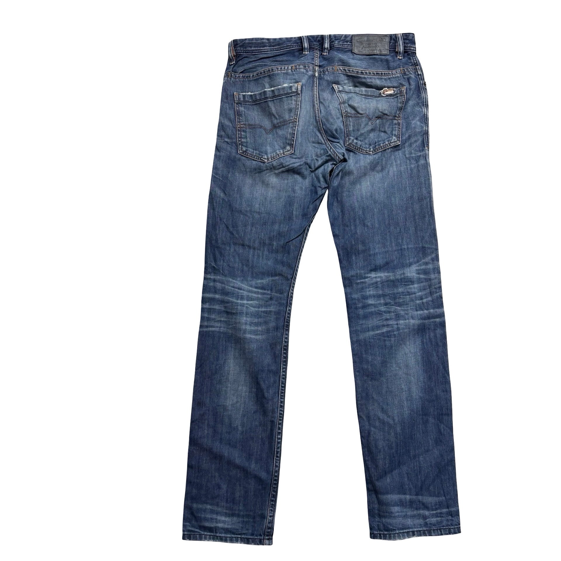 Diesel Braddom Jeans W32 L34 Mens Dark Blue Slim Carrot Fit Denim