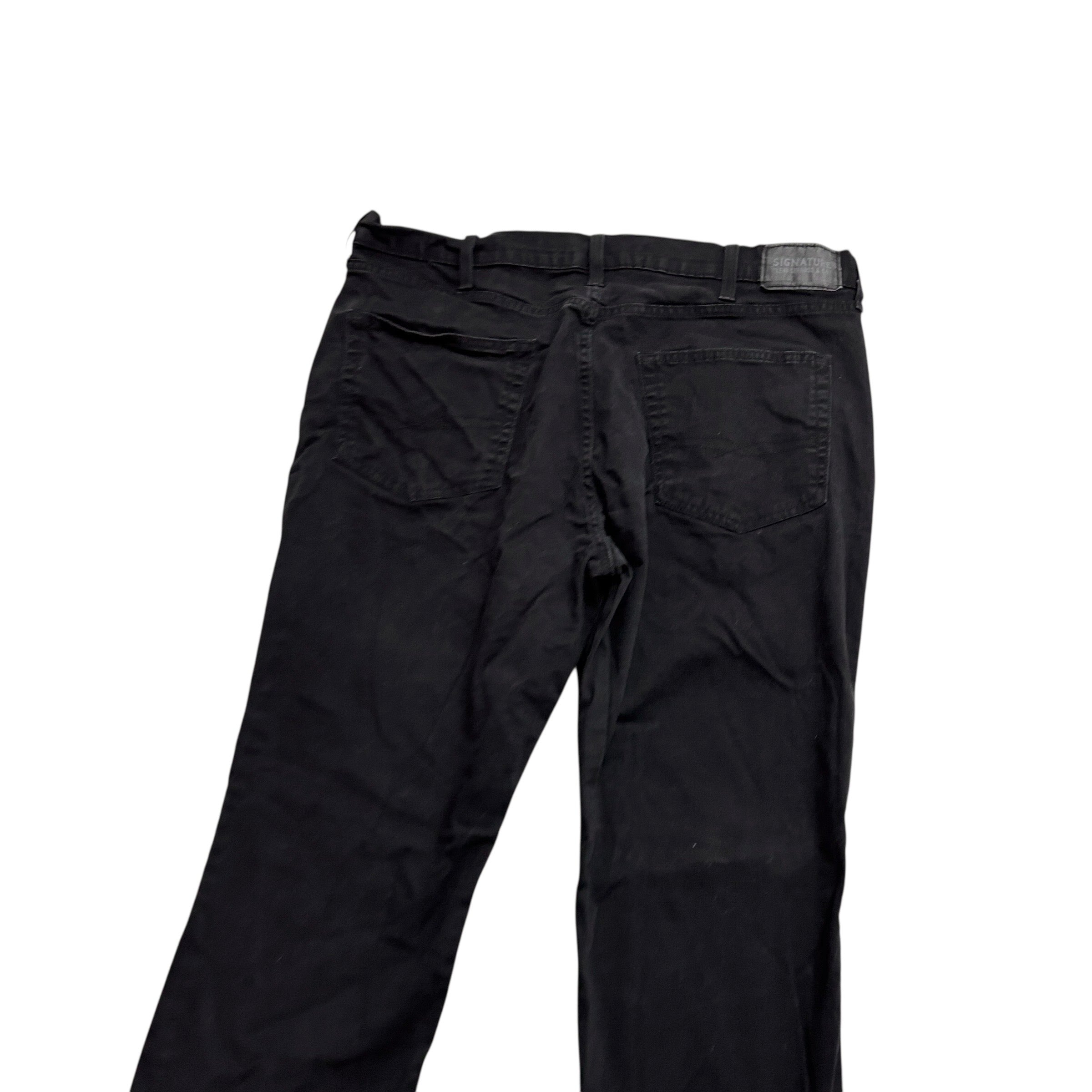 Levis Signature Trousers W40 L29 Mens Black Athletic Fit Stretch Pants (E)