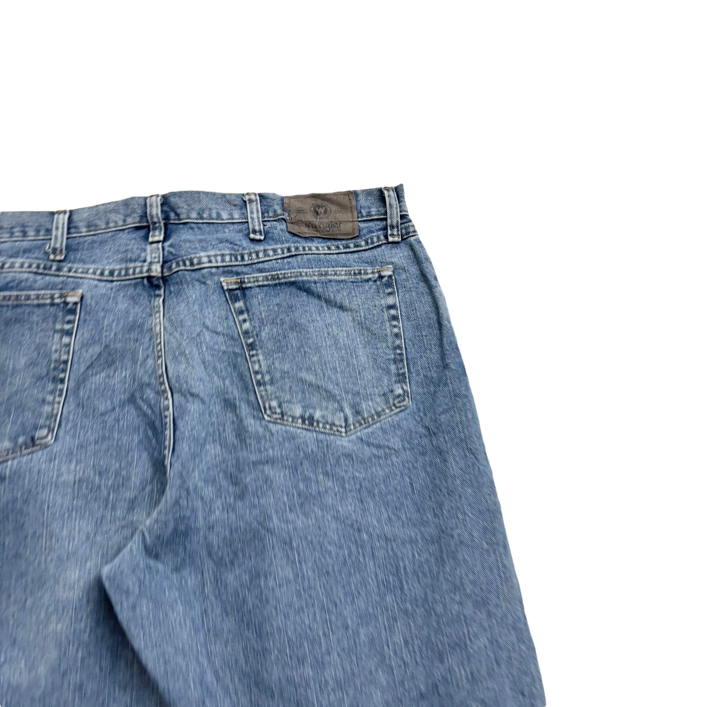Wrangler Jeans W40 L30 Mens Mid Blue Relaxed Straight Fit Denim