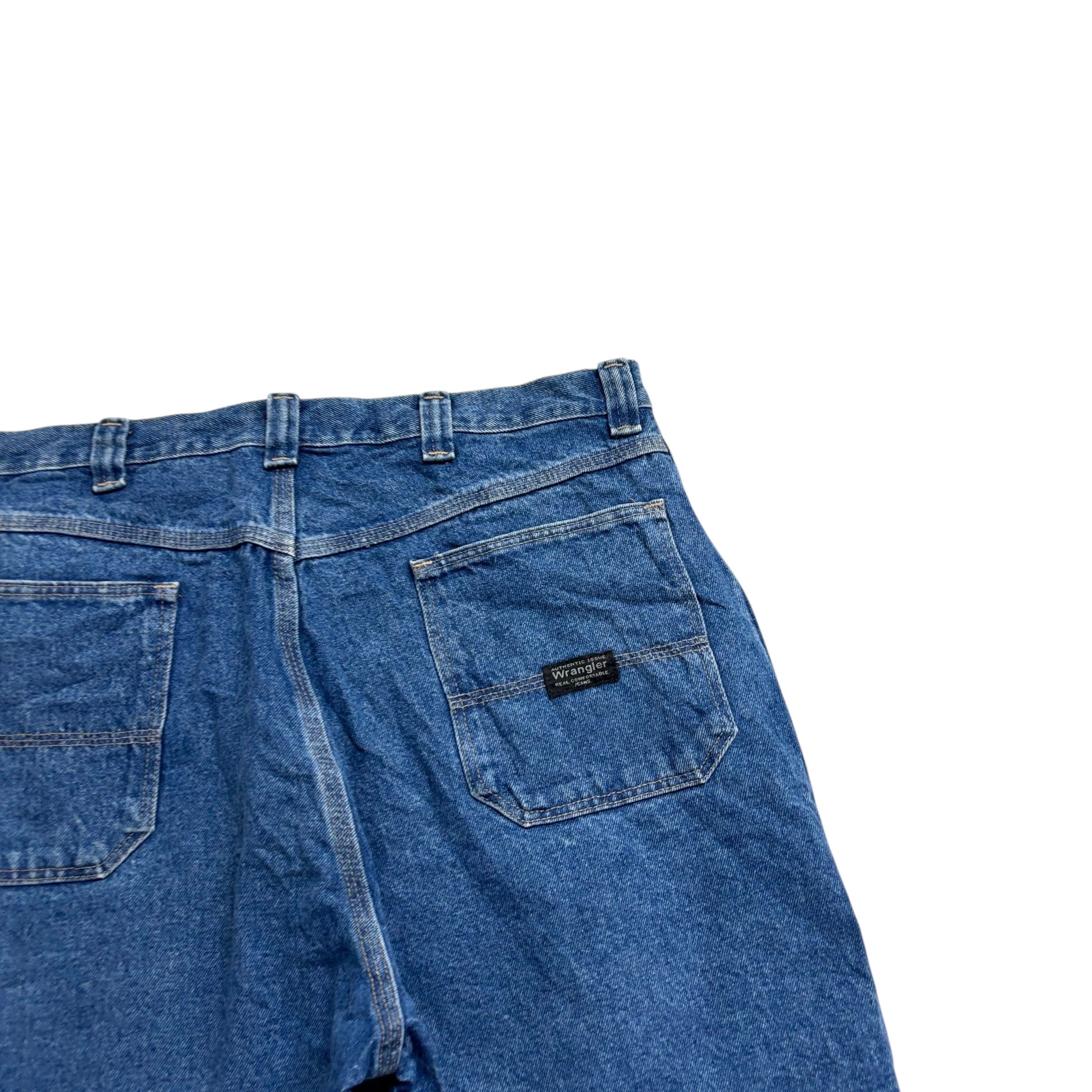 Vintage Wrangler Baggy Jorts W36 Mens Mid Blue Carpenter Denim Shorts (E)
