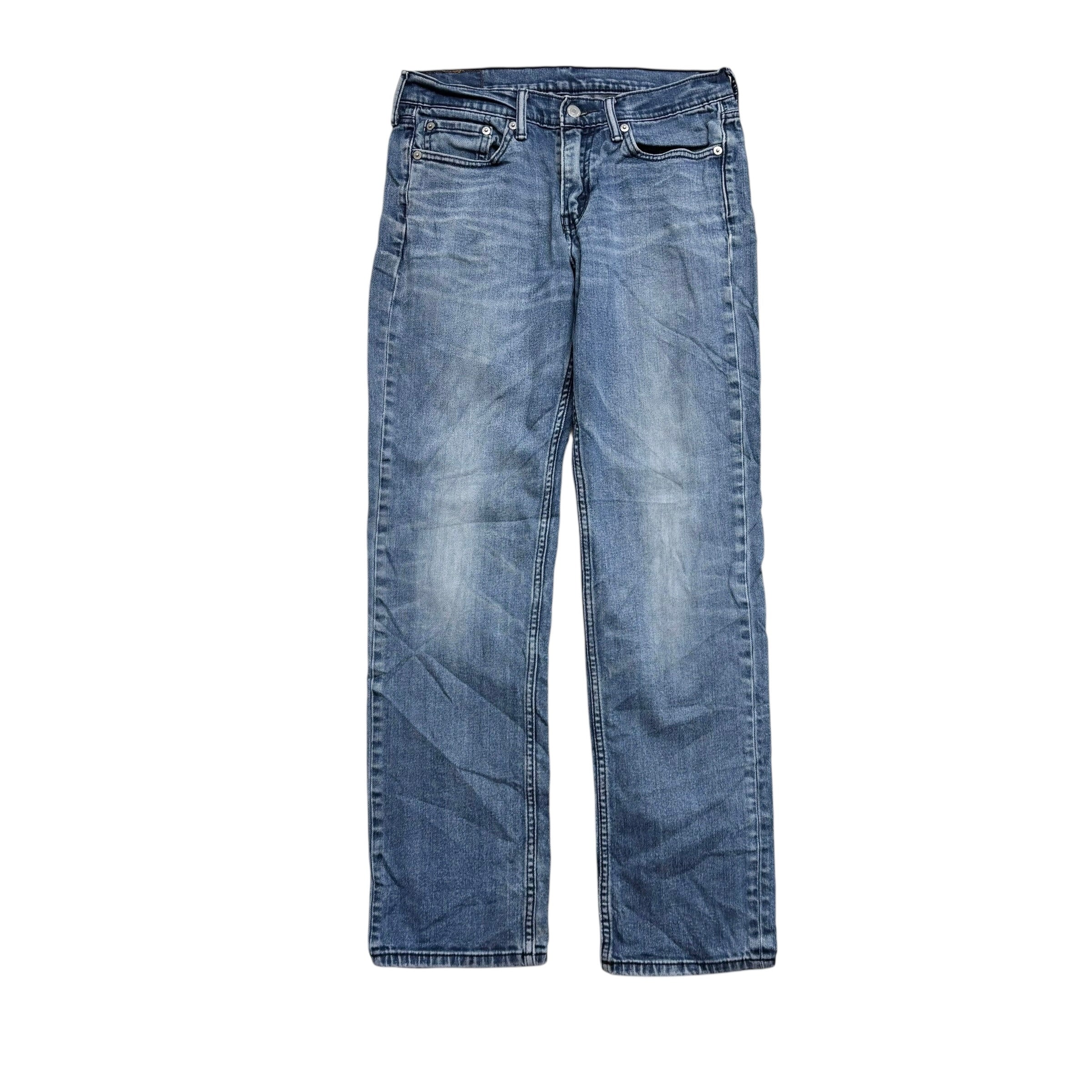 Levis 514 Jeans W29 L32 Mens Mid Blue Regular Straight Fit Stretch Denim (E)