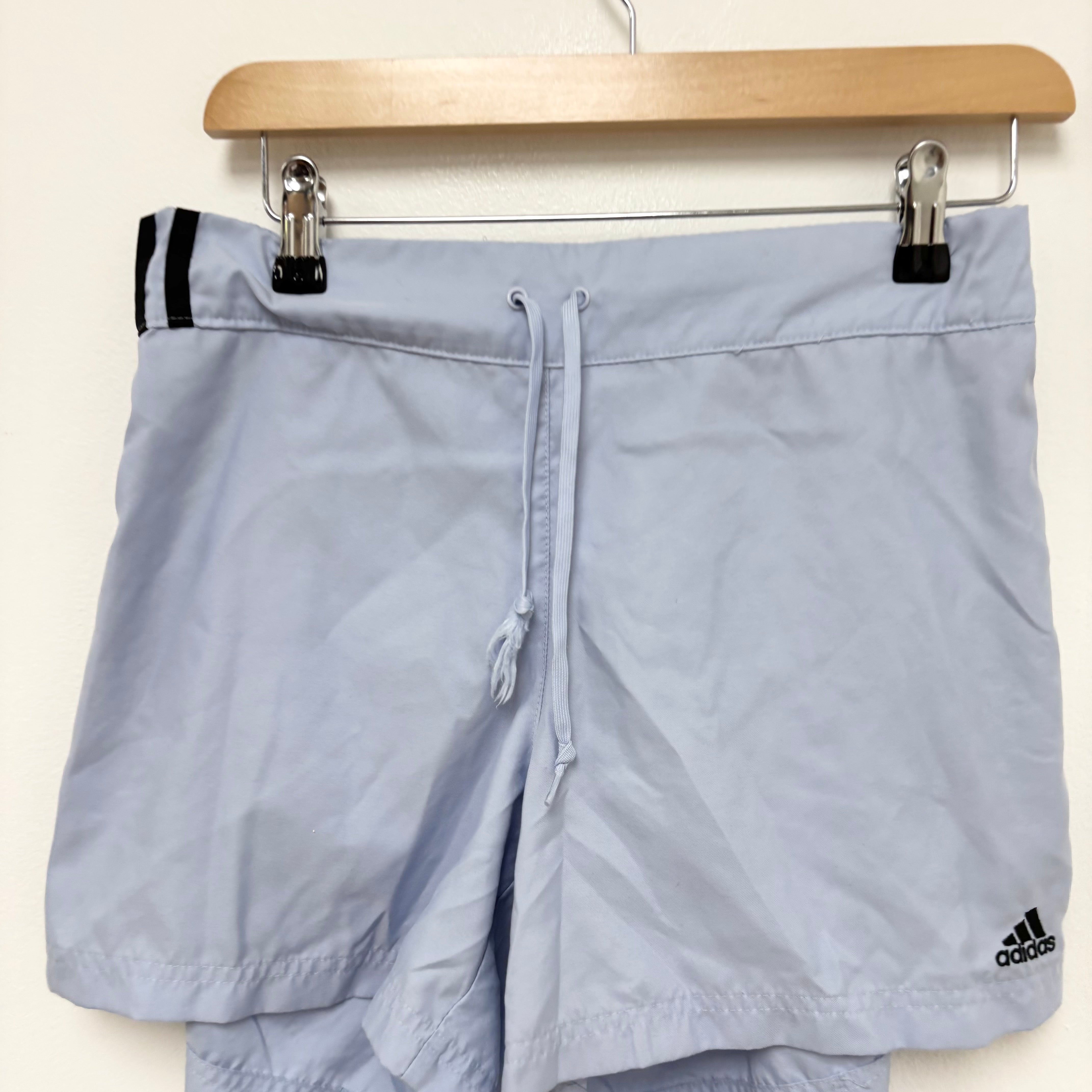 Adidas Shorts Womens Large Blue Sports Running Gym Athletic