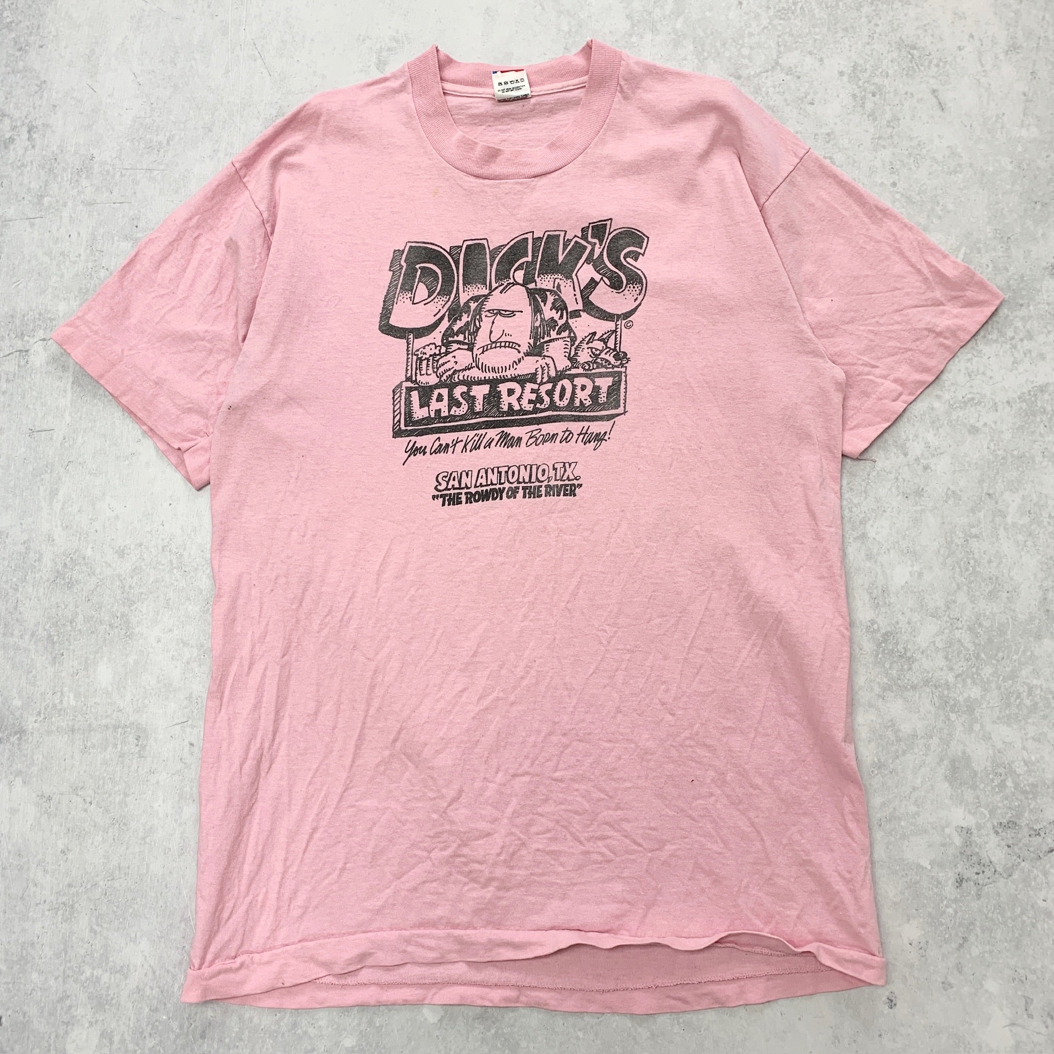 Vintage T Shirt Mens Large Pink Single Stitch Graphic Print 90s USA Tourist