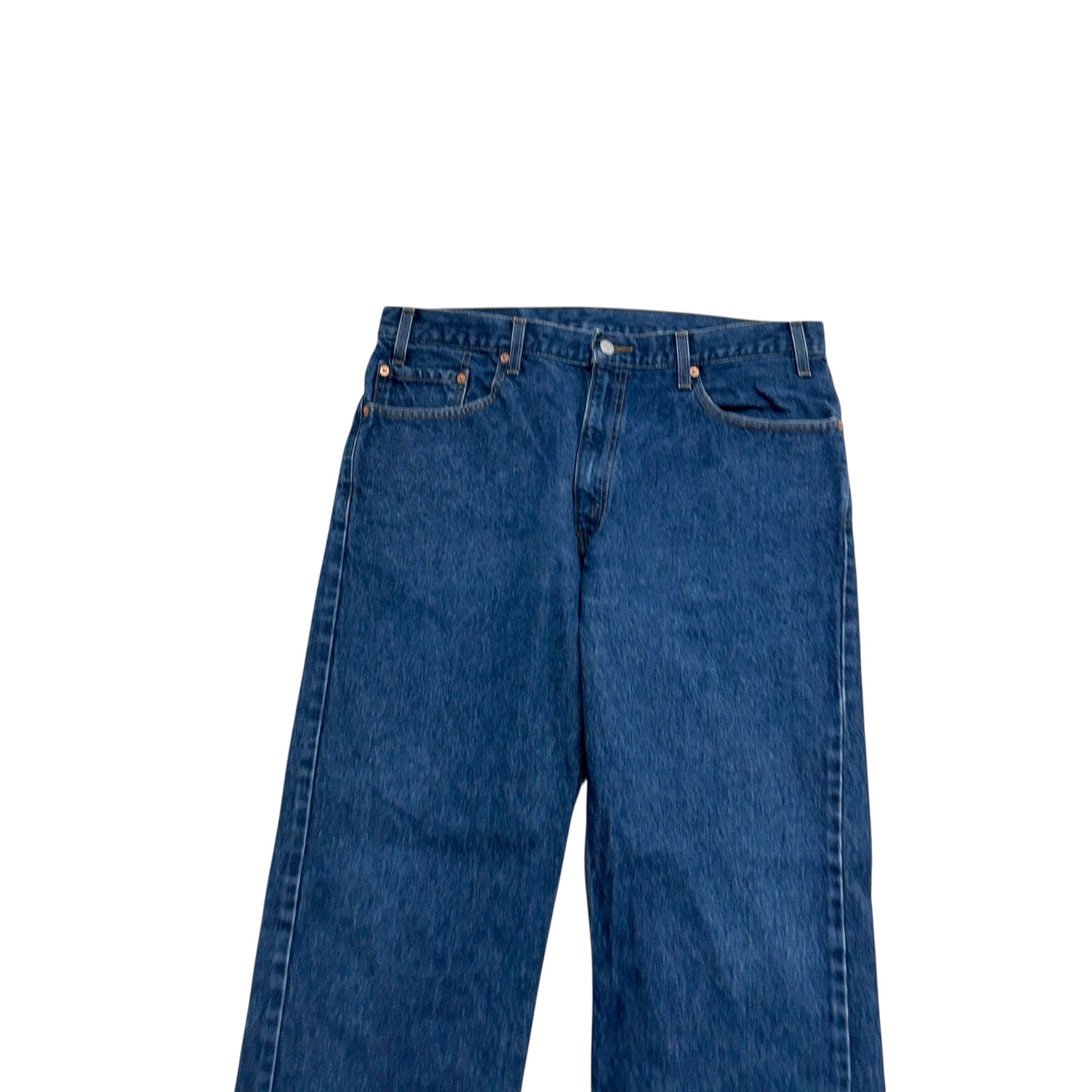 Levis Jeans W36 L28 Mens Dark Blue Relaxed Straight Fit Vintage Denim