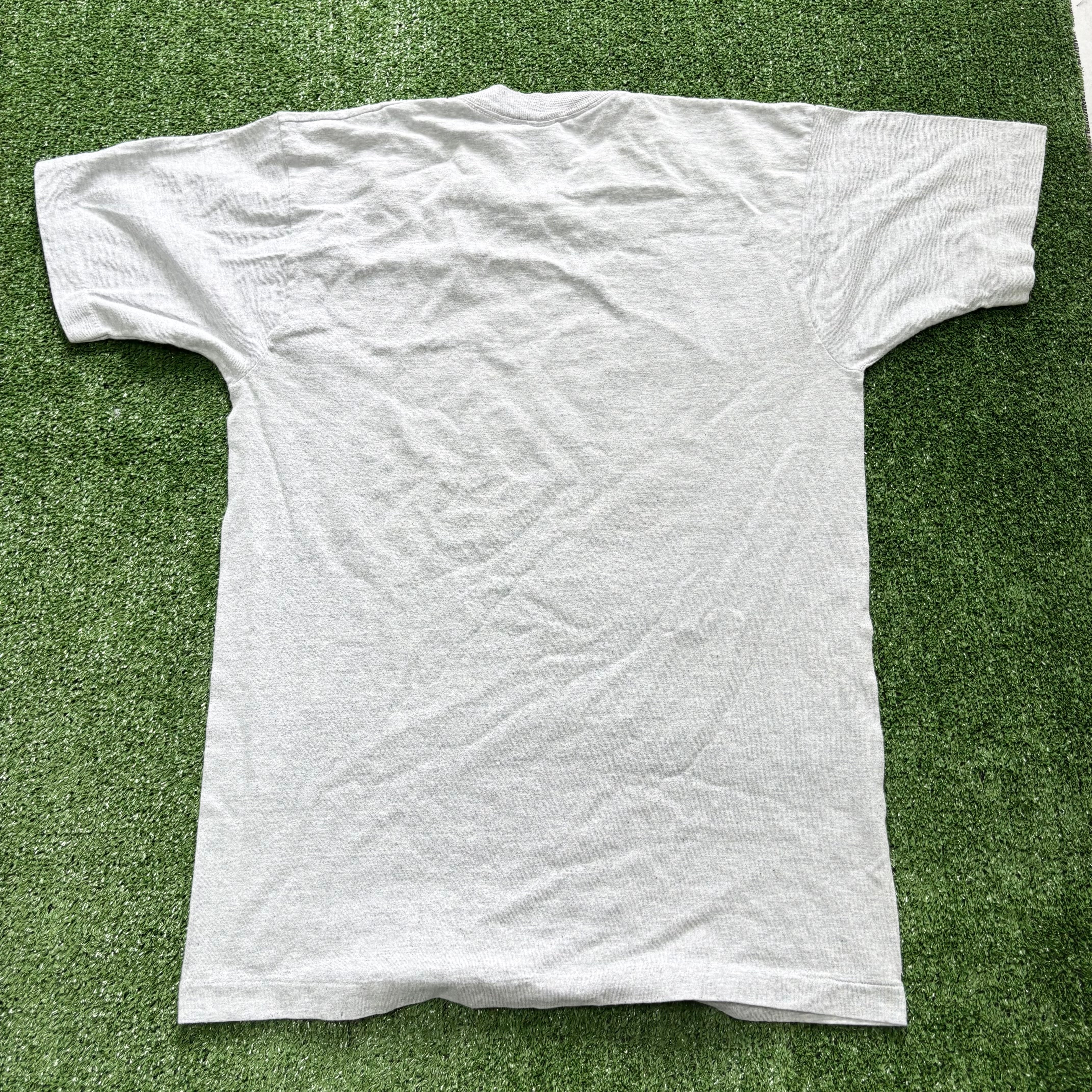 Vintage T Shirt Mens Large Grey Single Stitch Graphic Print 90s Desert Storm USA