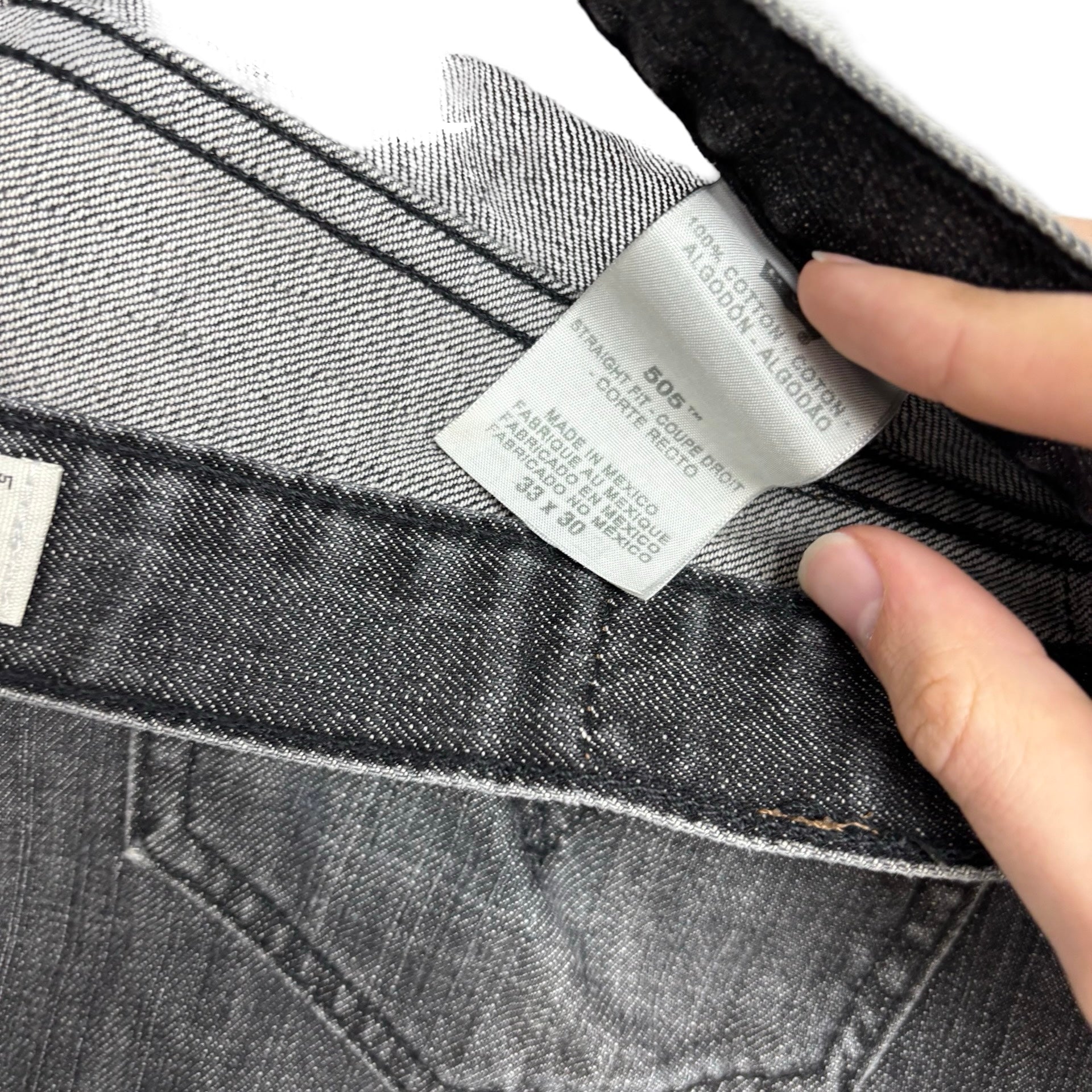 Levis 505 Jeans W33 L30 Mens Black Regular Straight Fit Vintage Denim