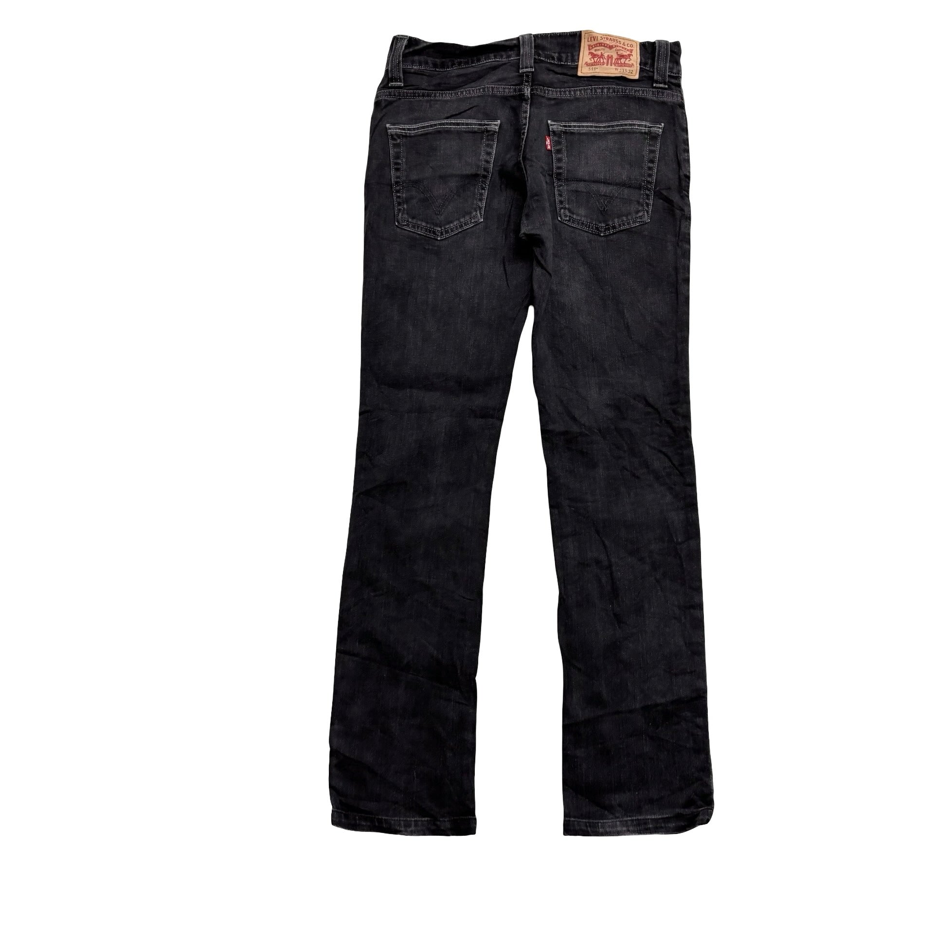 Levis 511 Jeans W32 L32 Mens Black Slim Fit Stretch Denim (E)