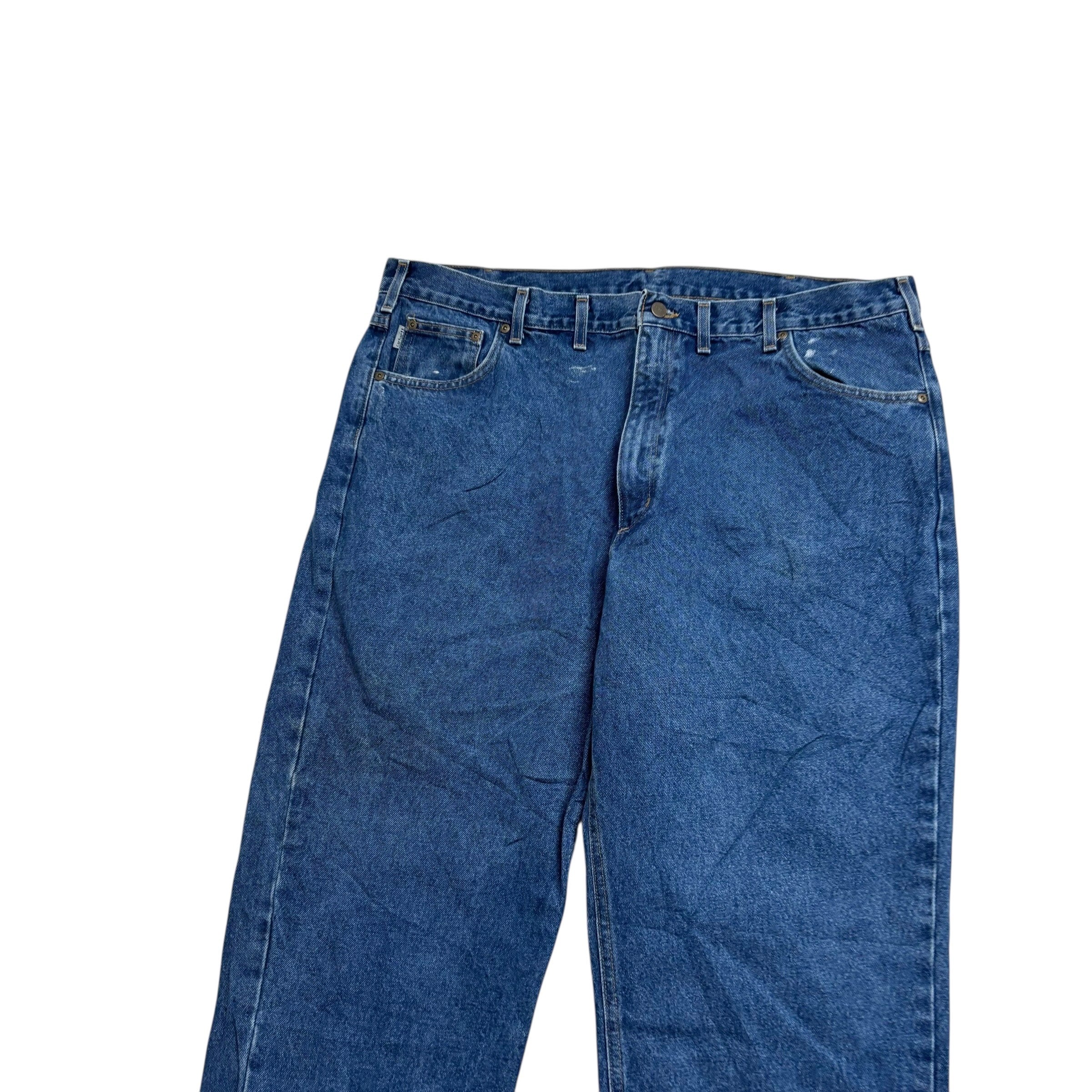 Carhartt Jeans W42 L30 Mens Mid Blue Relaxed Tapered Fit Vintage Denim