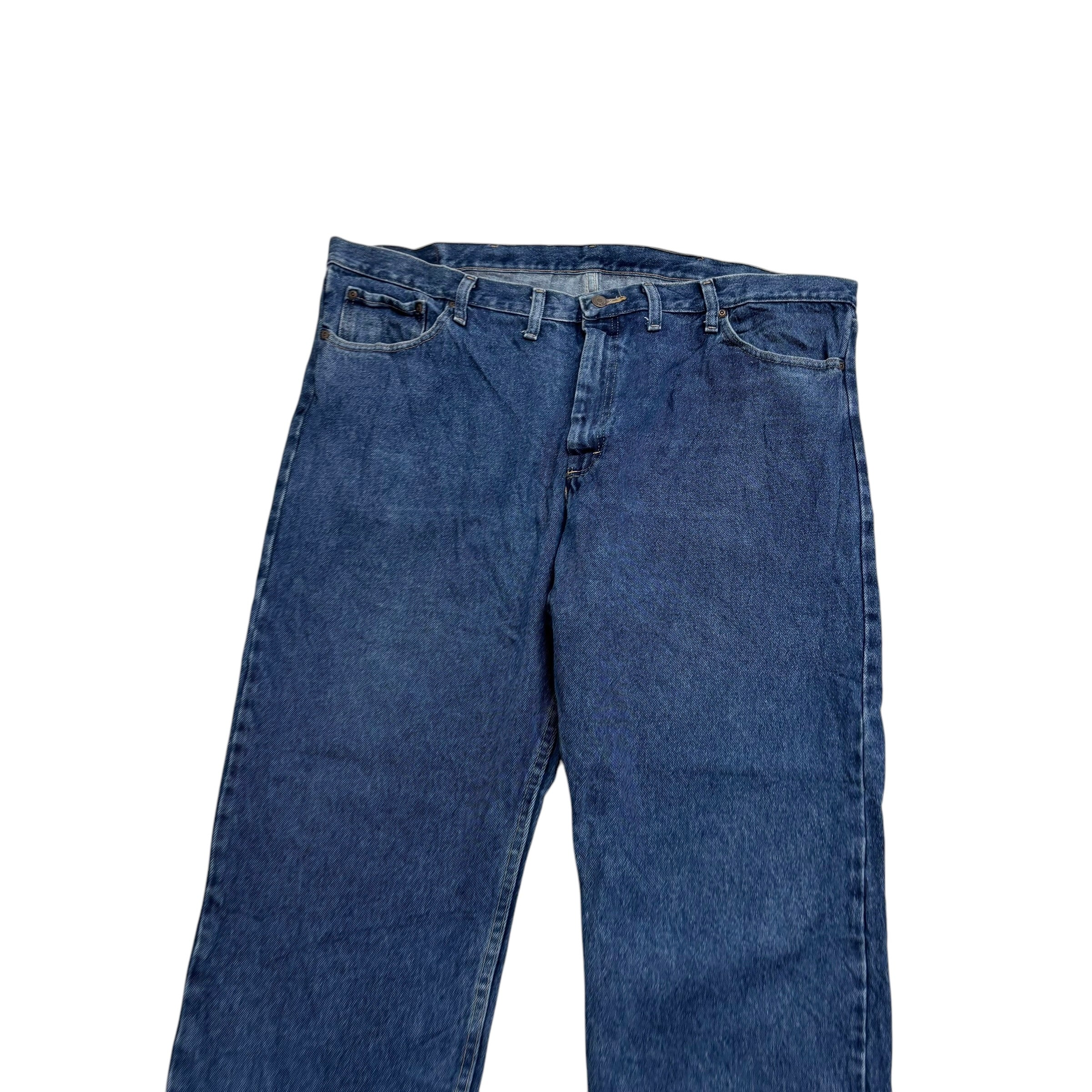 Wrangler Jeans W44 L30 Mens Mid Blue Baggy Relaxed Straight Fit Denim (E)