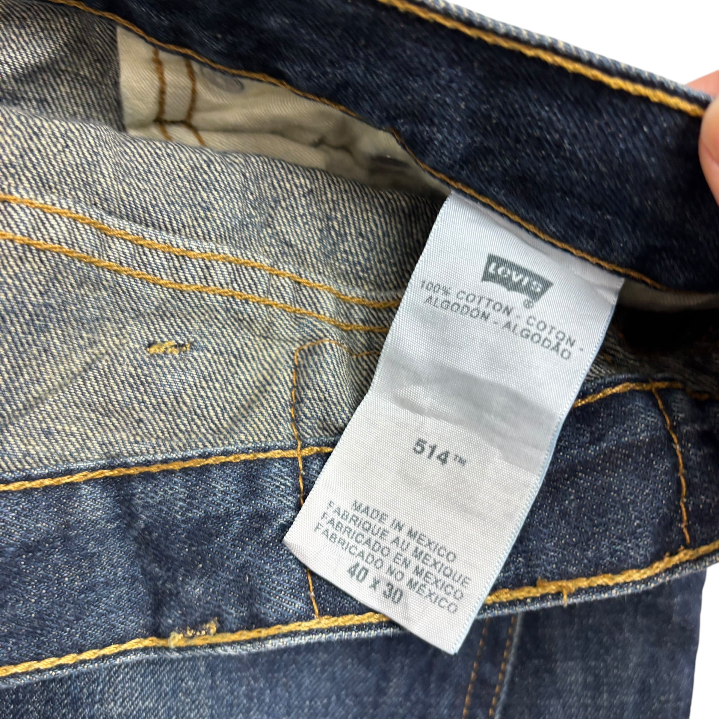 Levis 514 Jeans W40 L30 Mens Dark Blue Regular Straight Fit Vintage Denim (E)