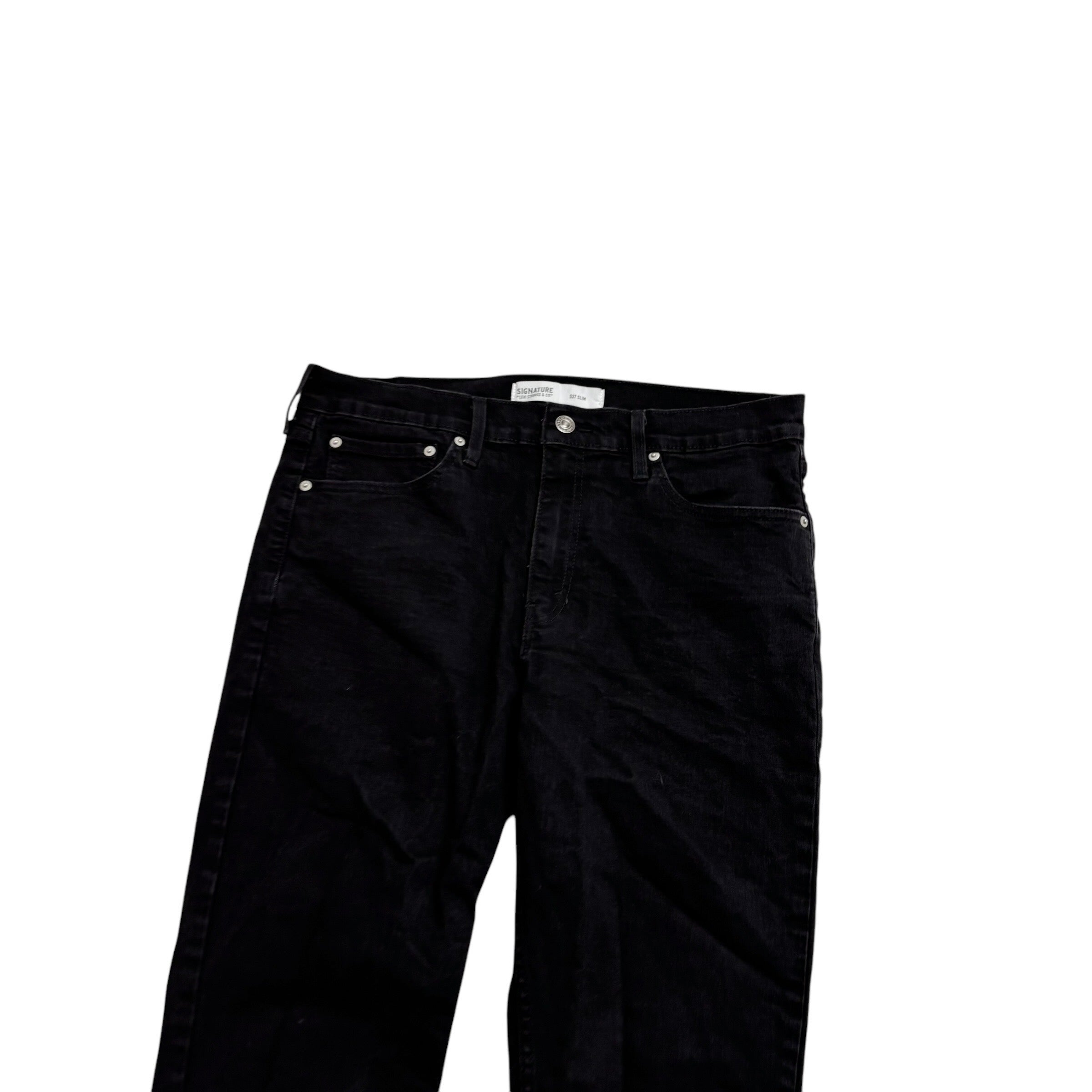 Levis Signature Jeans W34 L32 Mens Black Slim Fit Stretch Denim (E)