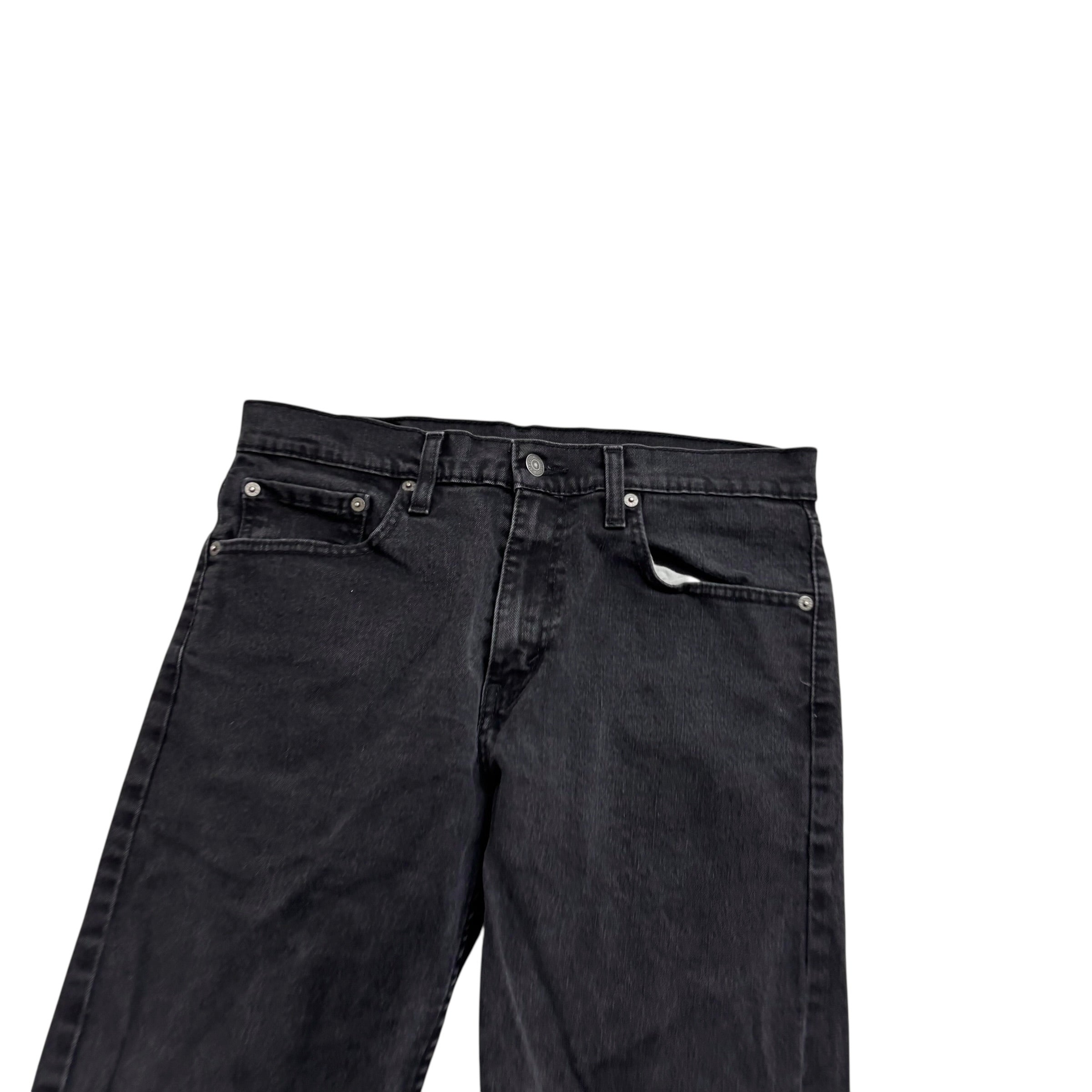 Levis 502 Jeans W32 L29 Mens Black Regular Tapered Fit Stretch Denim