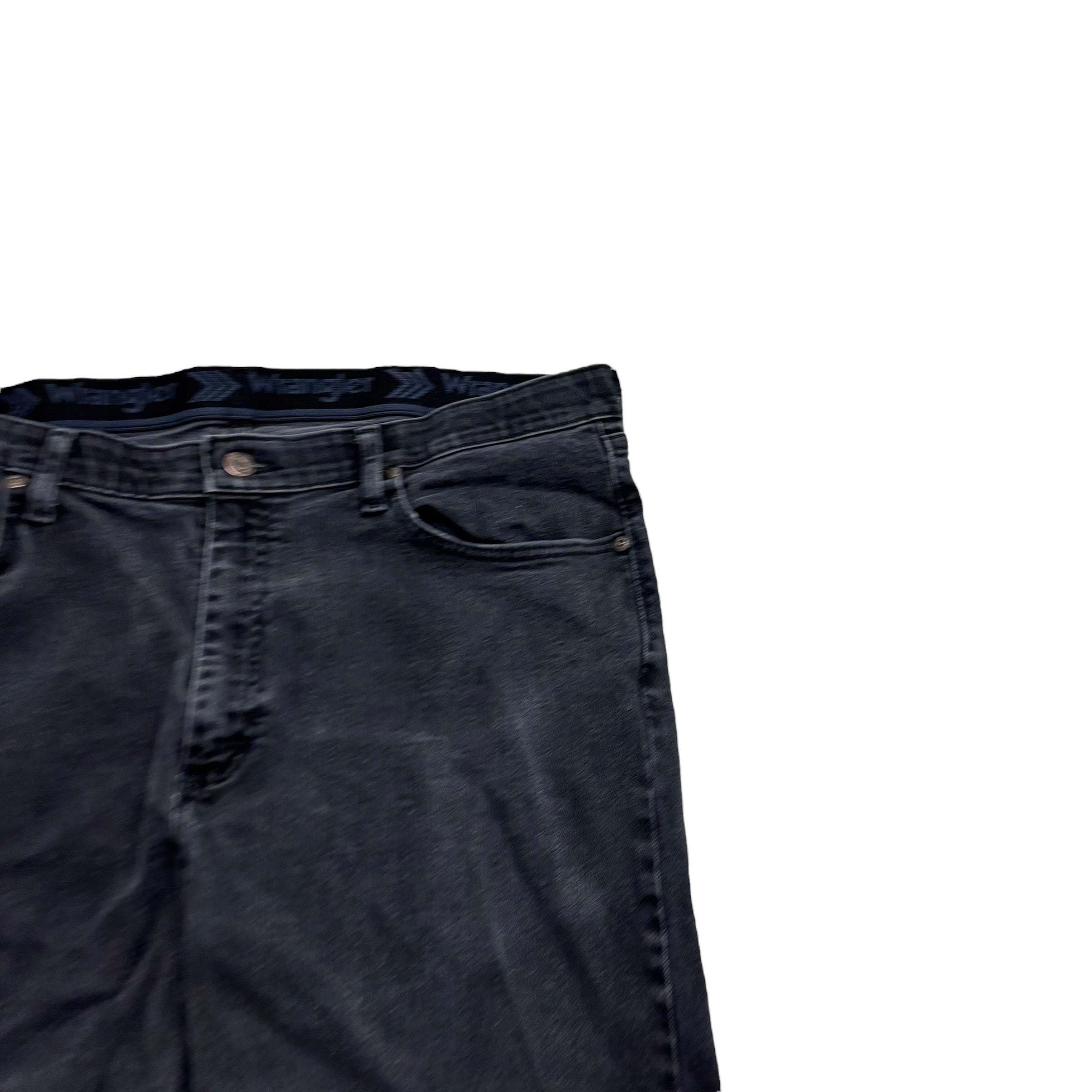 Wrangler Jeans W38 L32 Mens Black Regular Straight Fit Stretch Denim