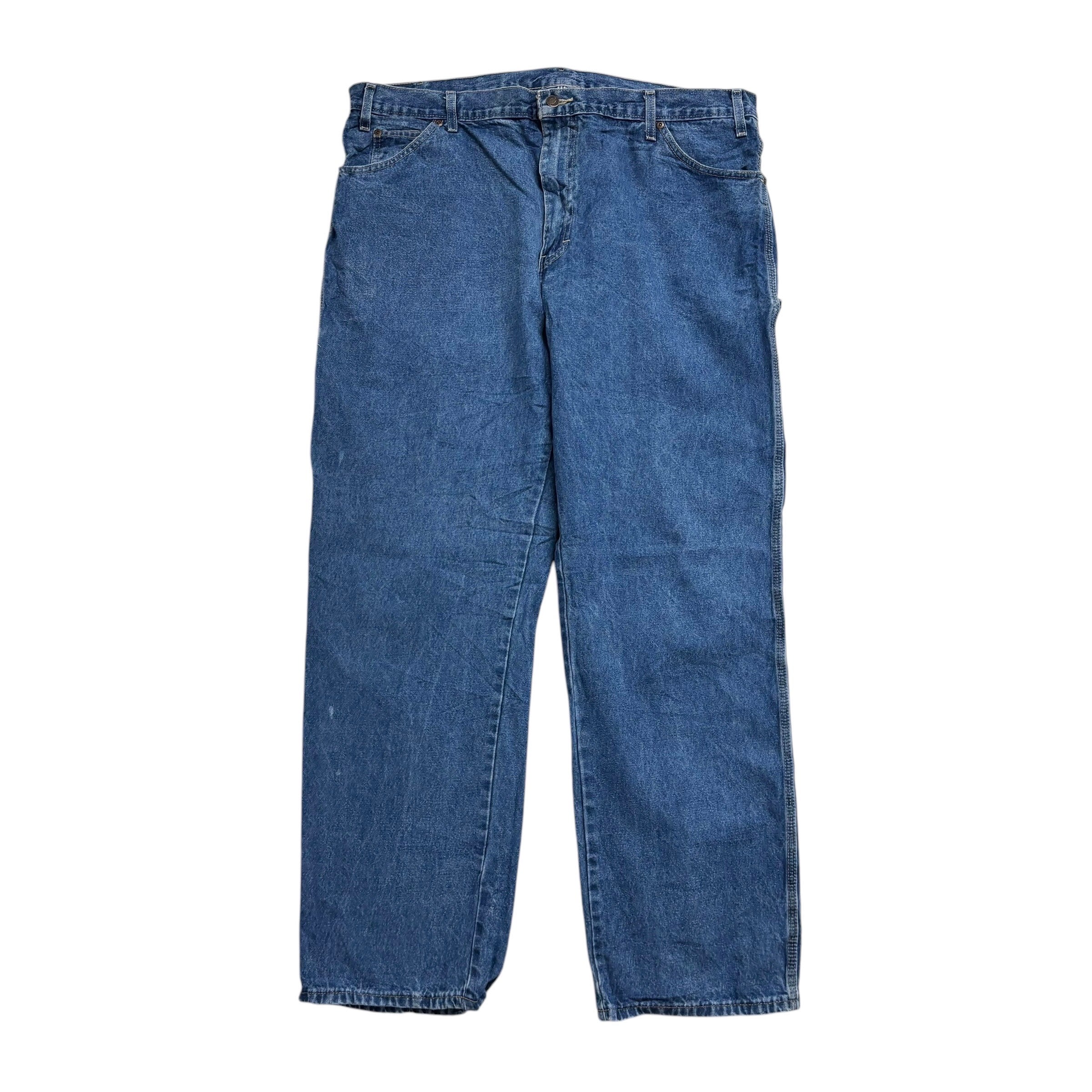 Dickies Carpenter Jeans W40 L34 Mens Mid Blue Relaxed Straight Fit Pants