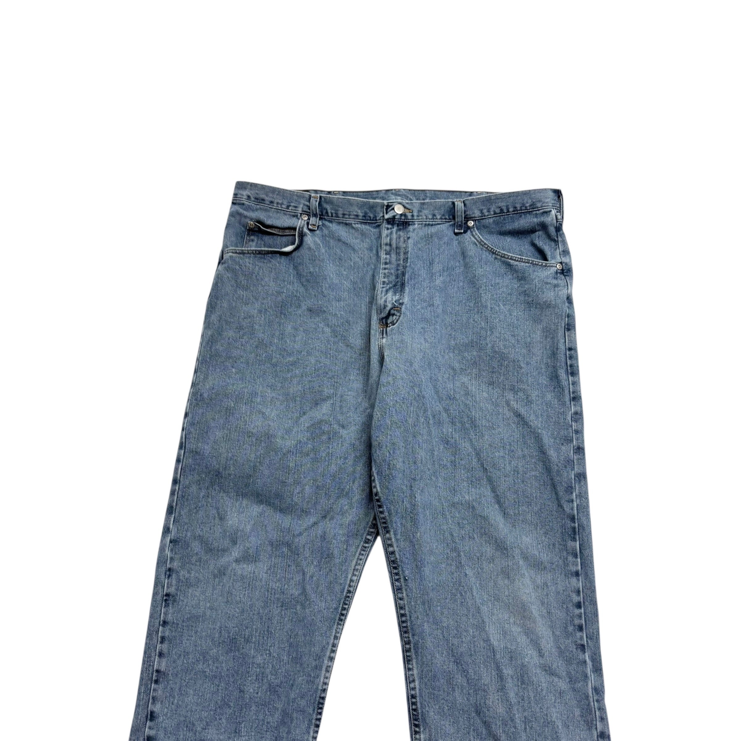 Wrangler Jeans W42 L32 Mens Light Blue Relaxed Straight Fit Vintage Denim