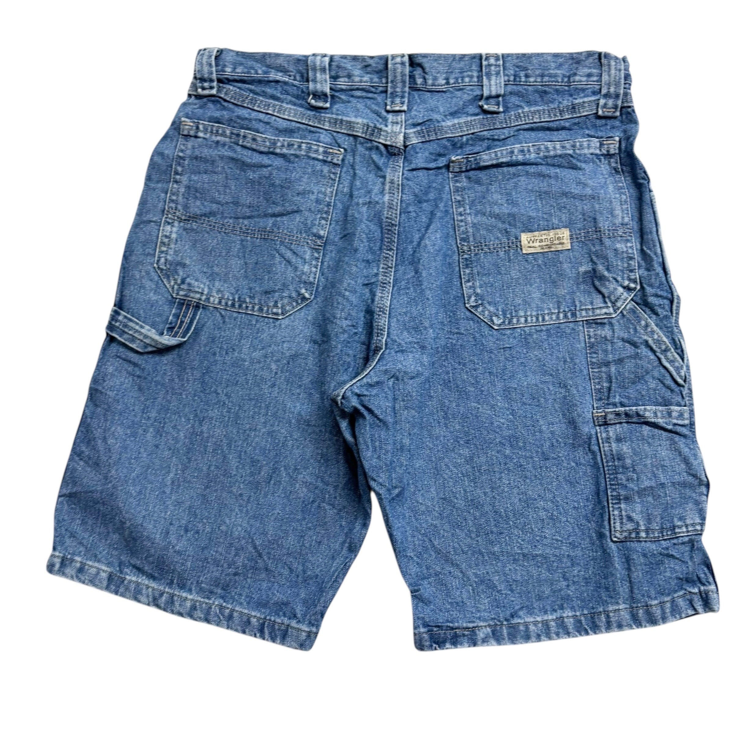 Wrangler Baggy Jorts W34 Mens Light Blue Denim Shorts Relaxed Fit Carpenter (E)