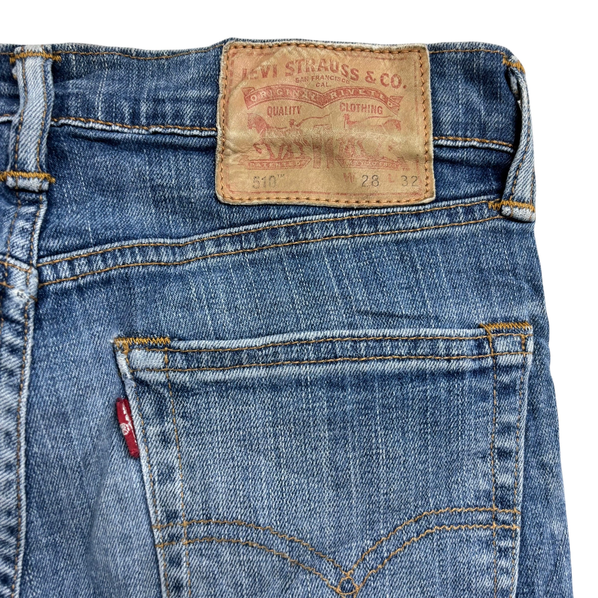 Levis 510 Jeans W28 L32 Mens Light Blue Skinny Fit Stretch Denim