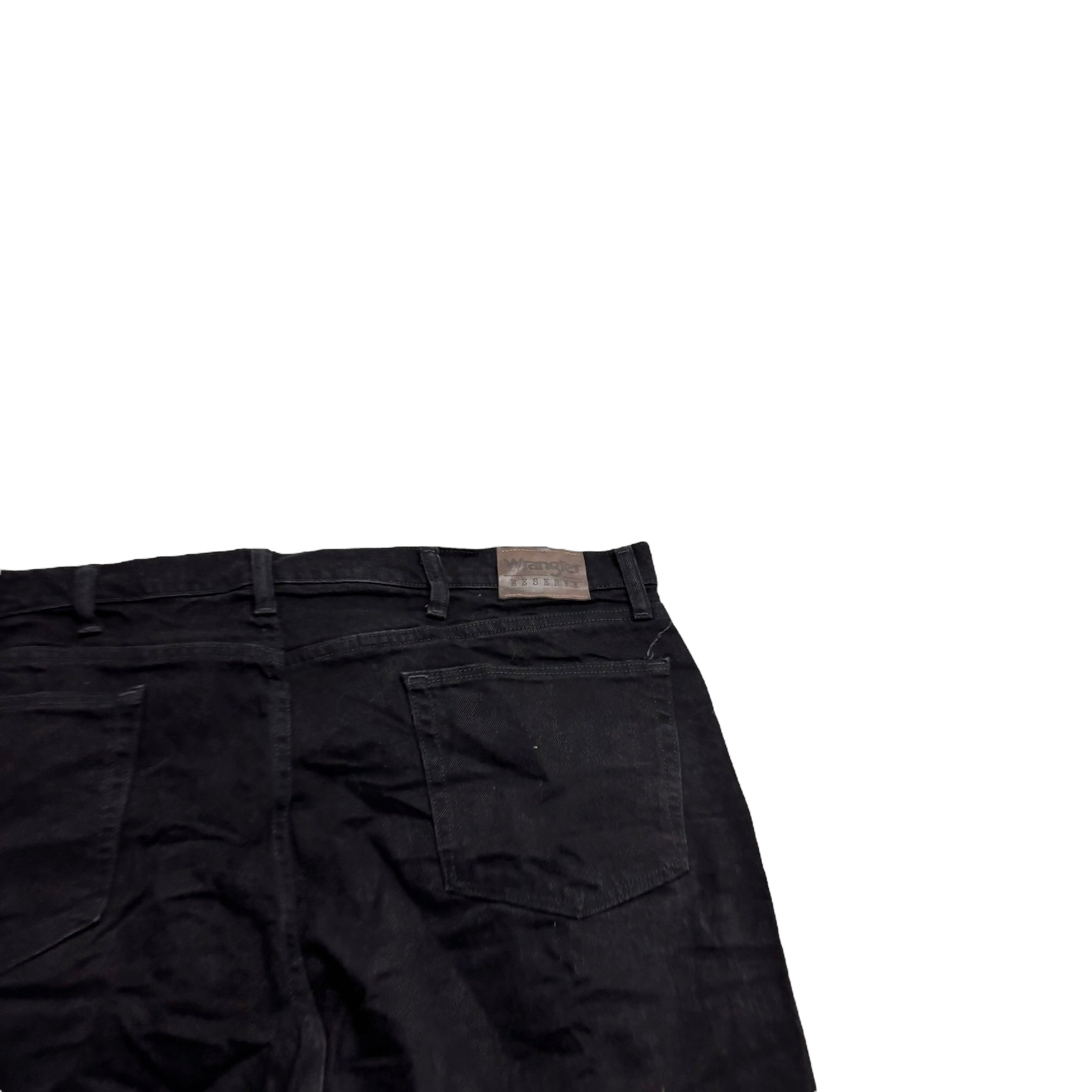 Wrangler Jeans W42 L30 Mens Black Relaxed Straight Fit Stretch Denim (E)