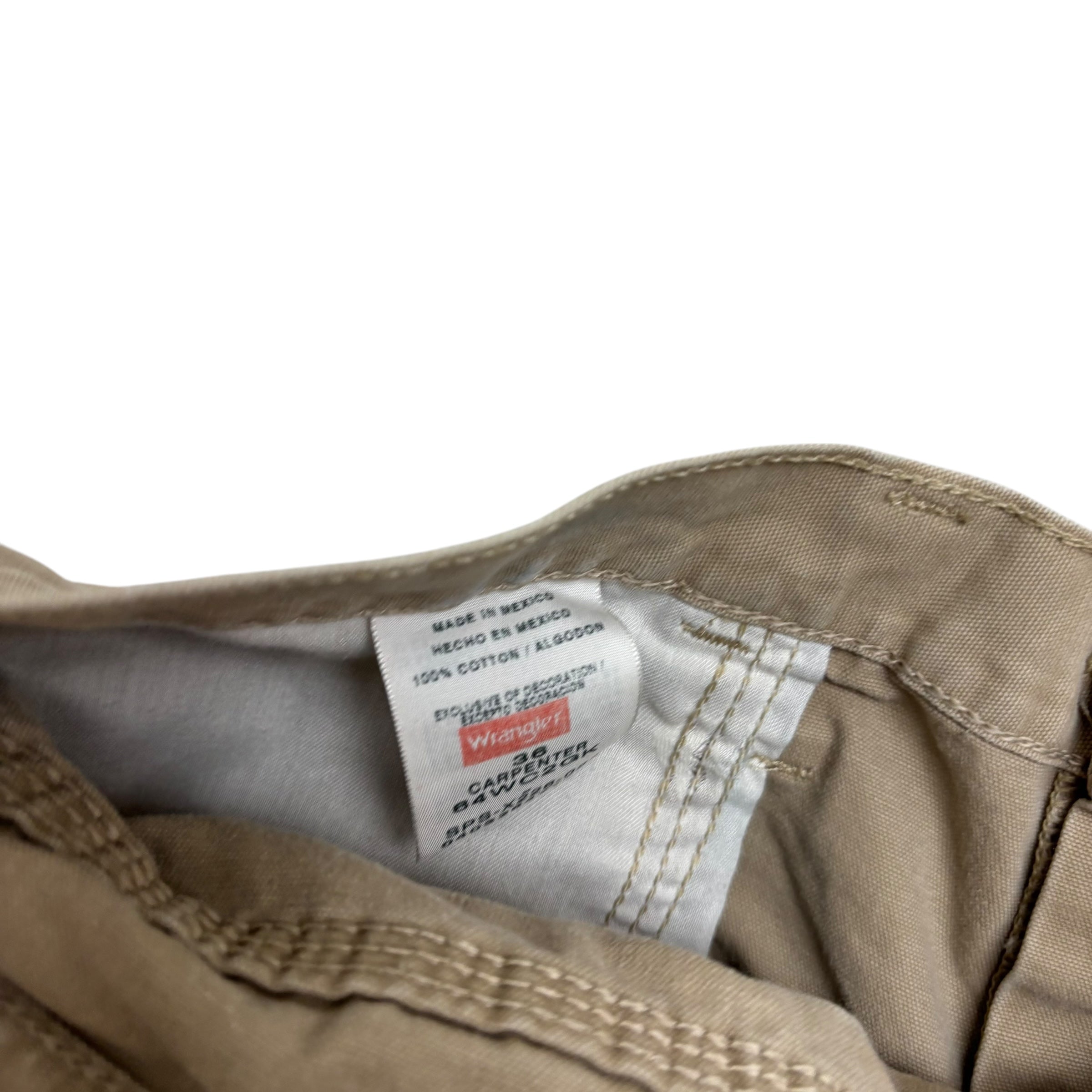 Wrangler Baggy Jorts W36 Mens Beige Canvas Shorts Relaxed Carpenter (F)