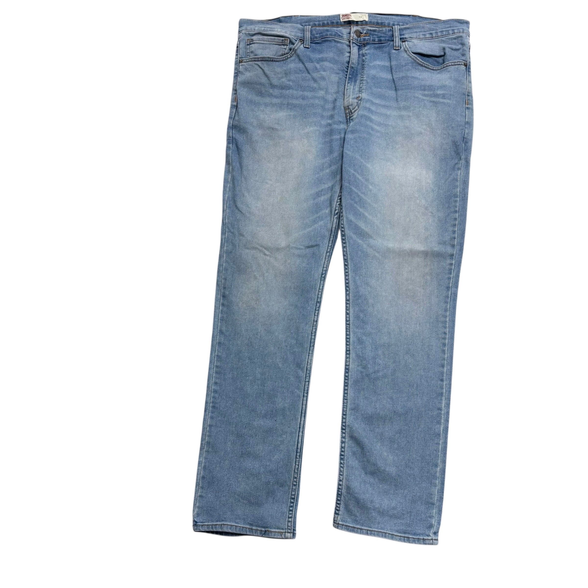 Levis Signature Jeans W38 L32 Mens Light Blue Slim Fit Stretch Denim