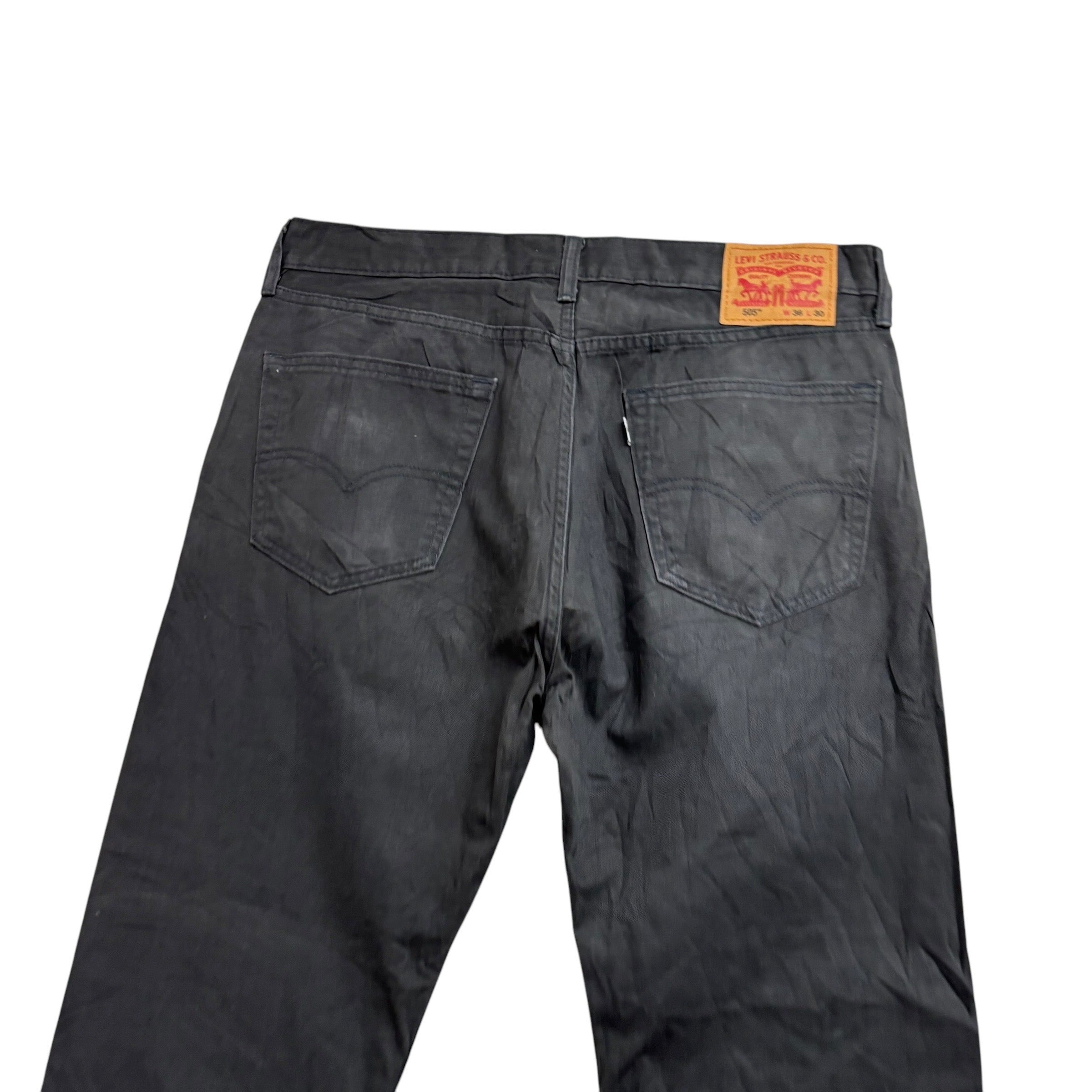 Levis 505 Trousers W36 L28 Mens Grey Regular Straight Fit Cotton Pants (E)