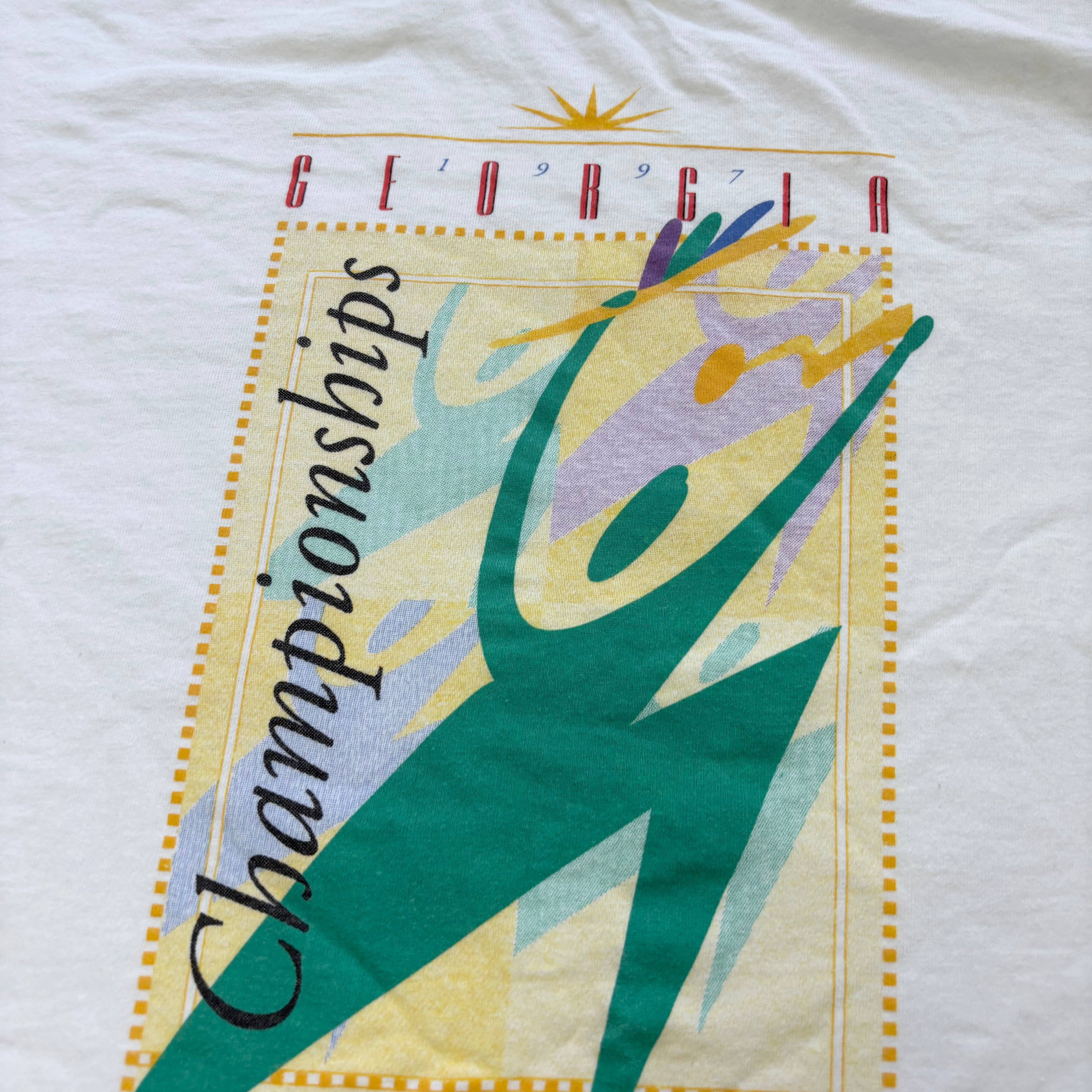 Vintage T Shirt Mens XL White Single Stitch Graphic Print 90s