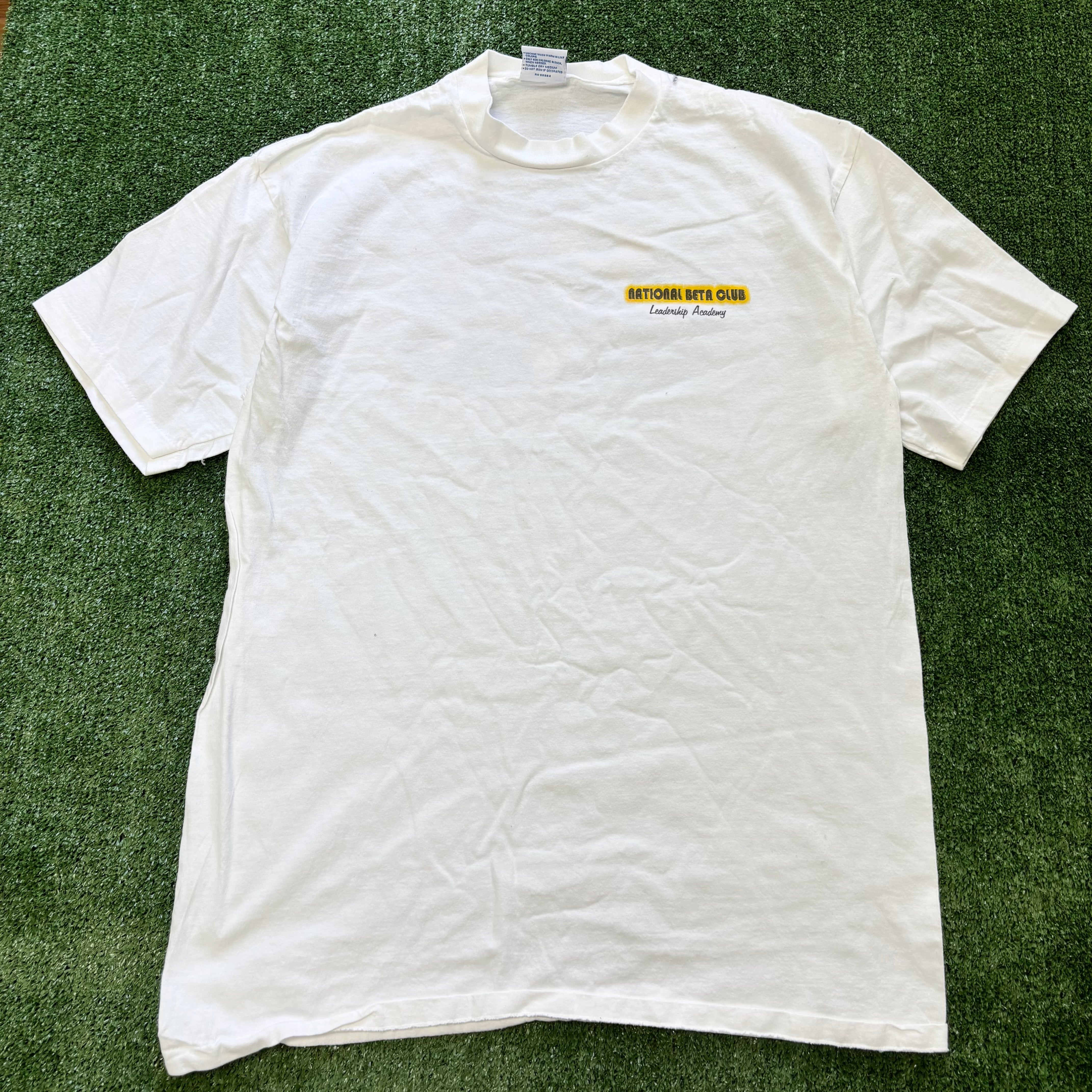 Vintage T Shirt Mens XL White Single Stitch Graphic Print 90s USA