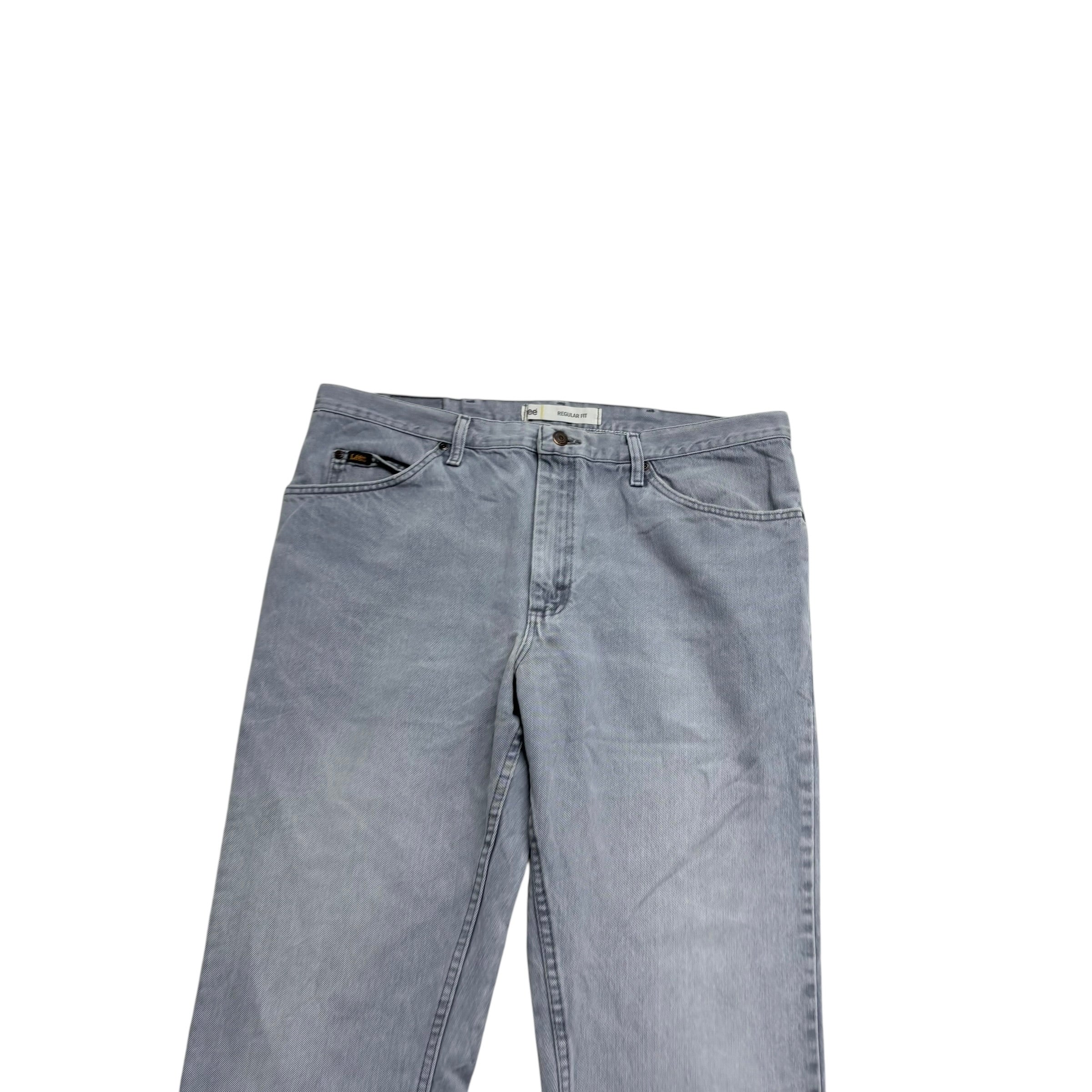 Lee Jeans W38 L30 Mens Grey Regular Straight Fit Vintage Denim (E)